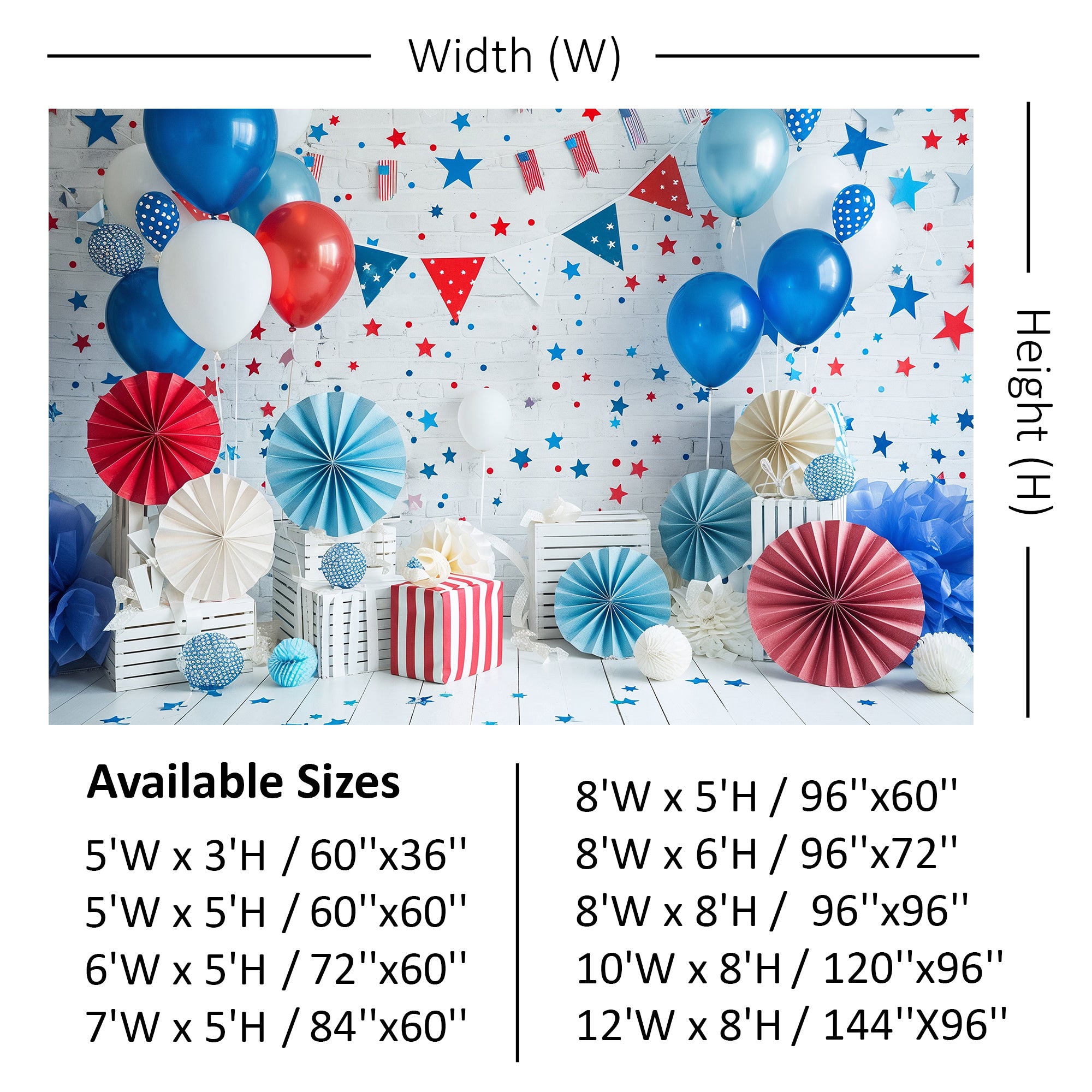 Patriotic Stars and Stripes Celebration Backdrop