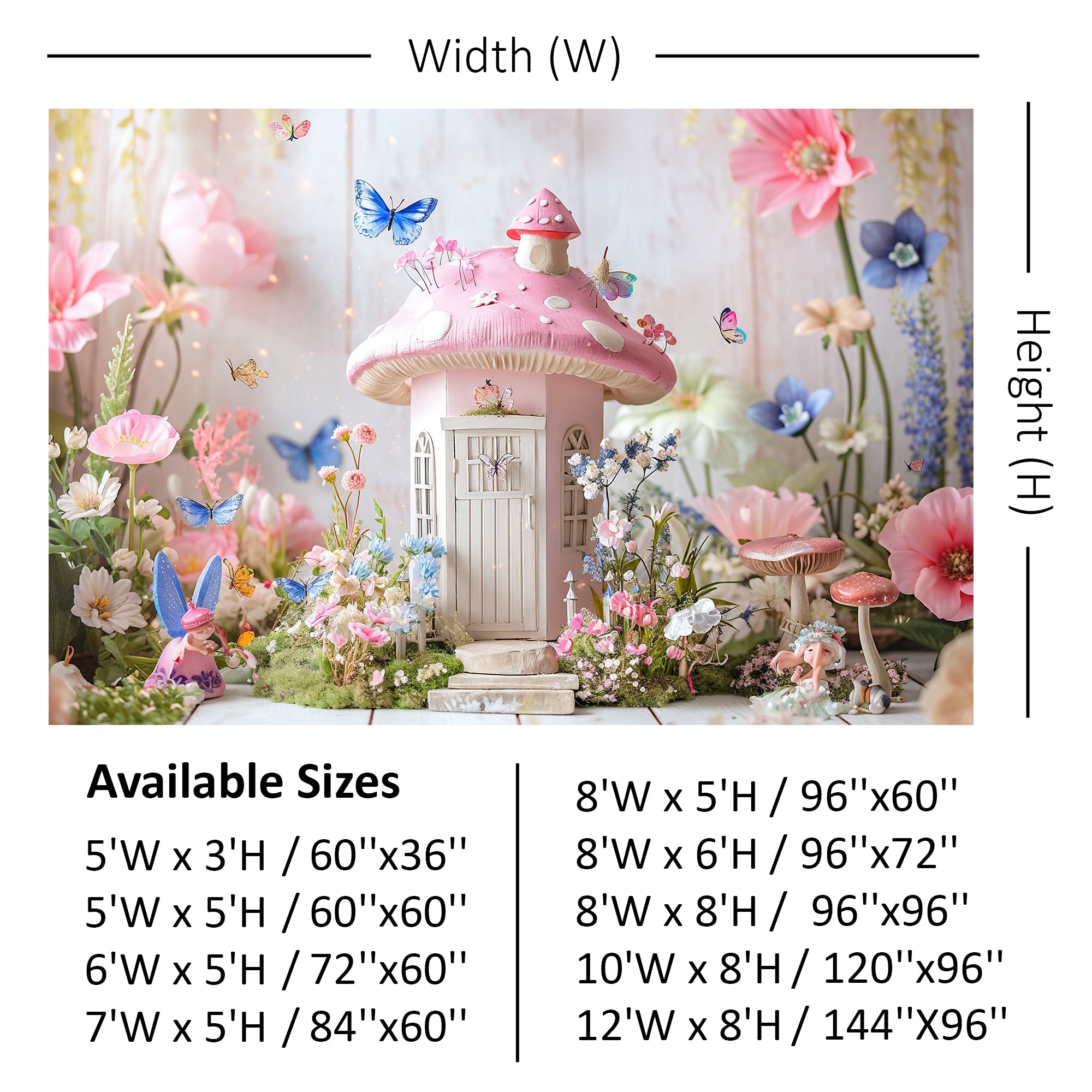 Whimsical Fairy Mushroom Cottage Backdrop