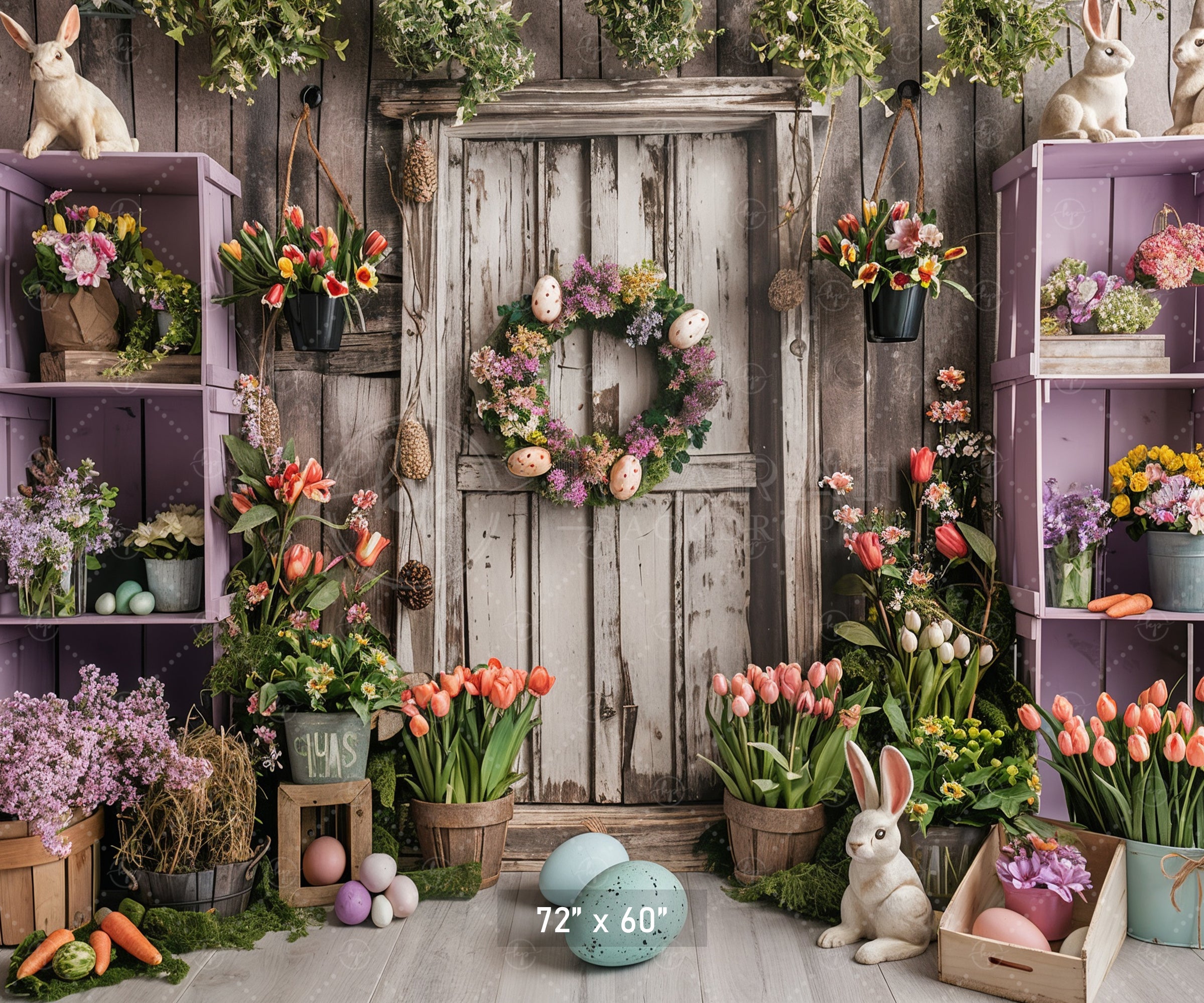 Rustic Easter Garden Delight Backdrop