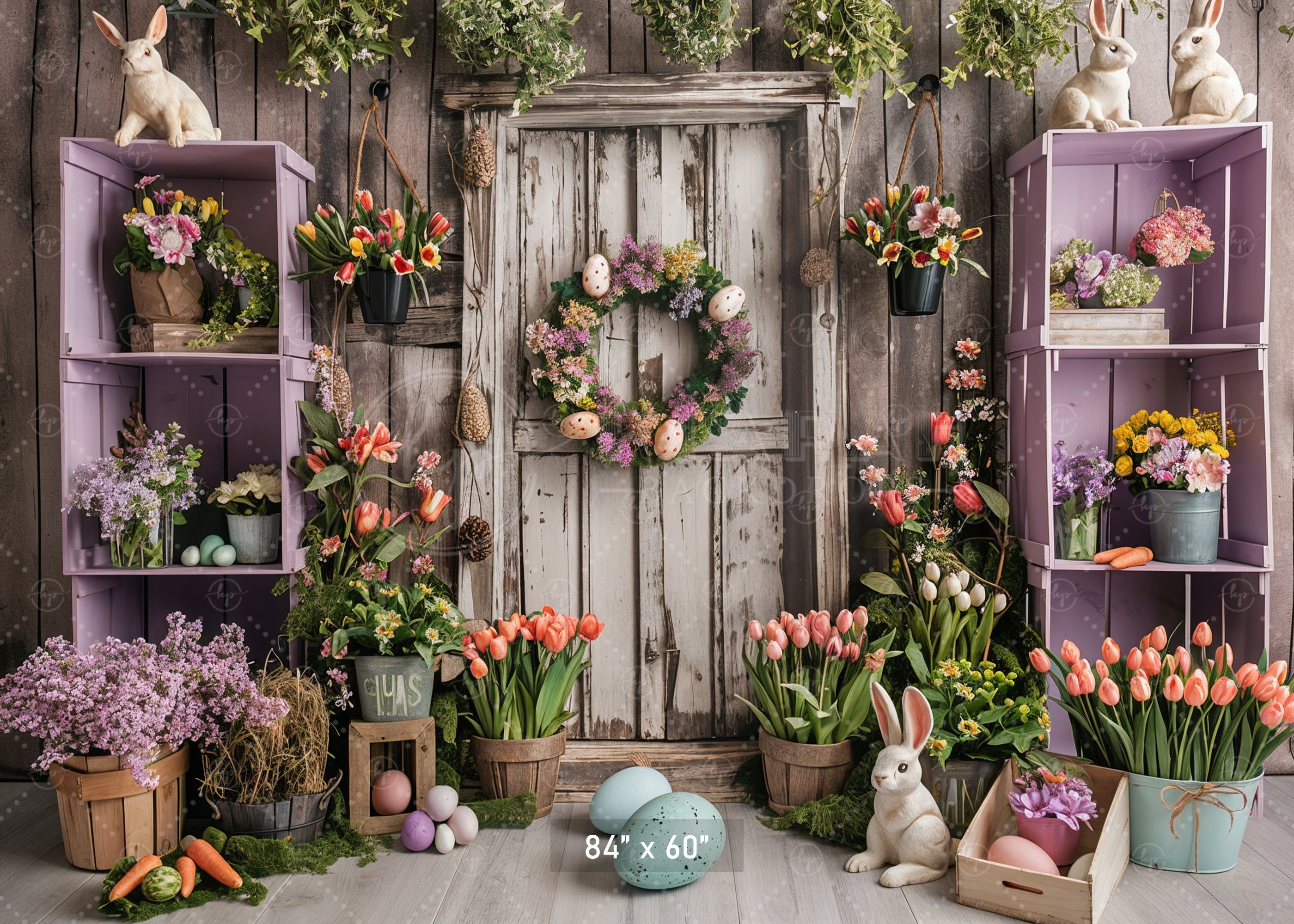 Rustic Easter Garden Delight Backdrop