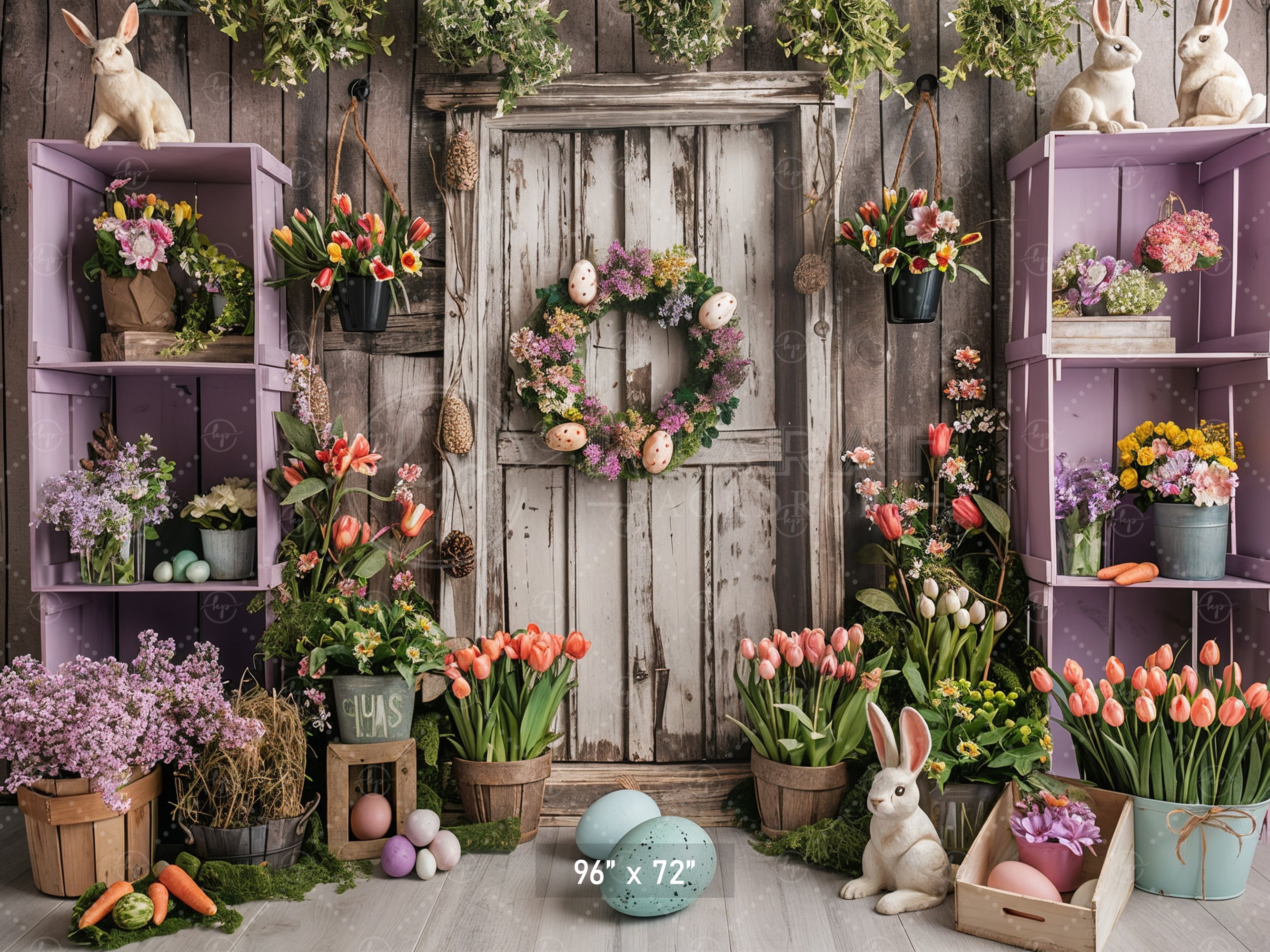 Rustic Easter Garden Delight Backdrop