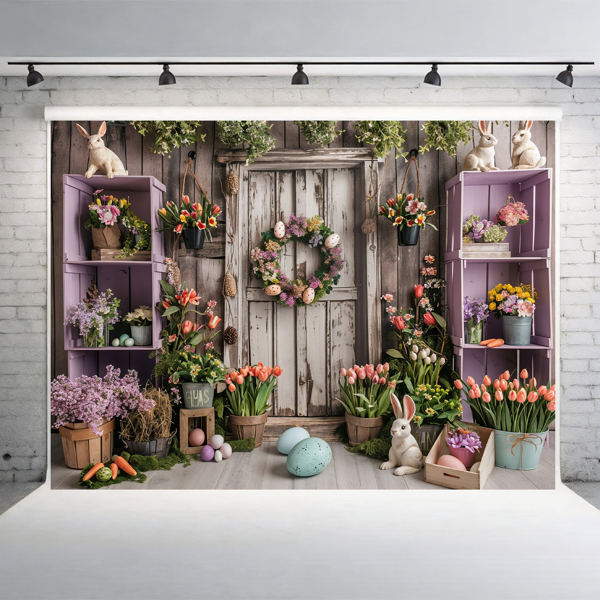Rustic Easter Garden Delight Backdrop