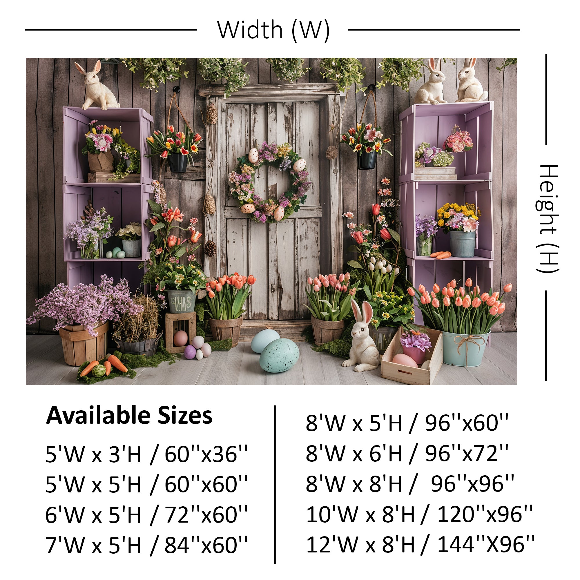 Rustic Easter Garden Delight Backdrop
