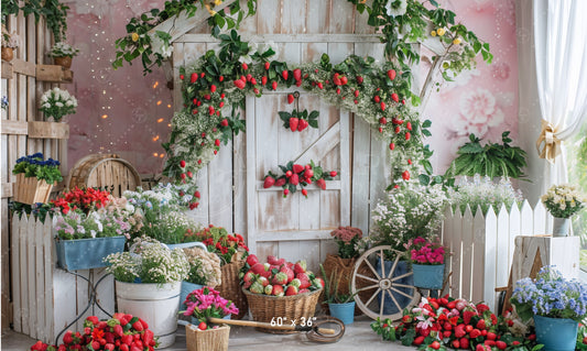 Strawberry Garden Paradise Backdrop