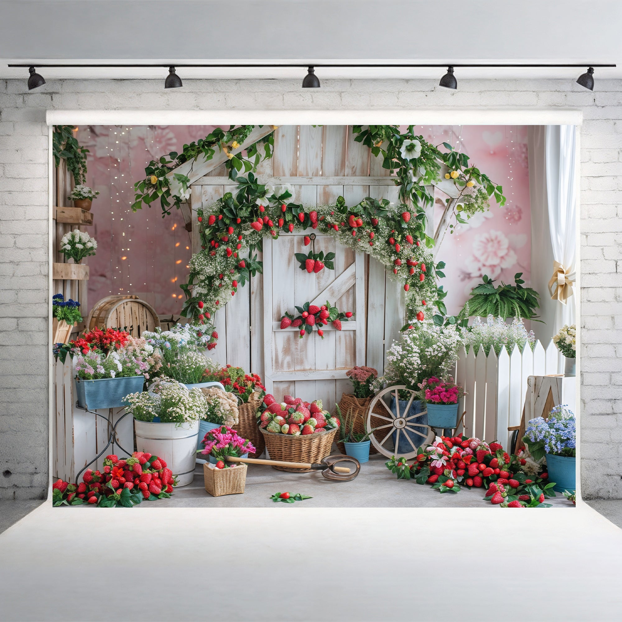 Strawberry Garden Paradise Backdrop