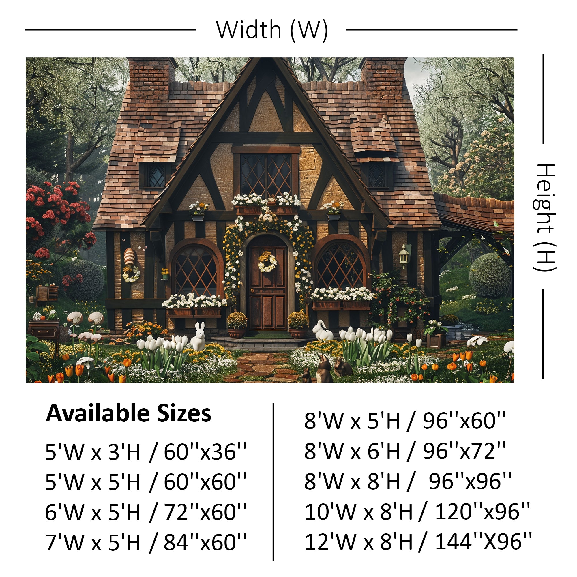 Enchanted Cottage Garden Backdrop