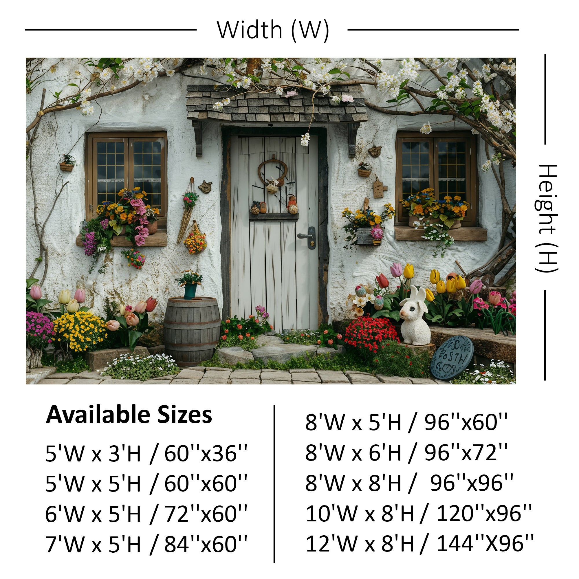 Cottage Garden Bliss Backdrop