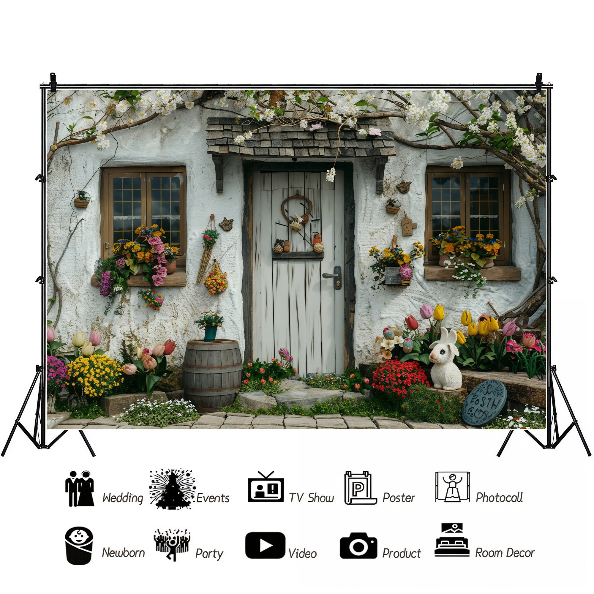 Cottage Garden Bliss Backdrop