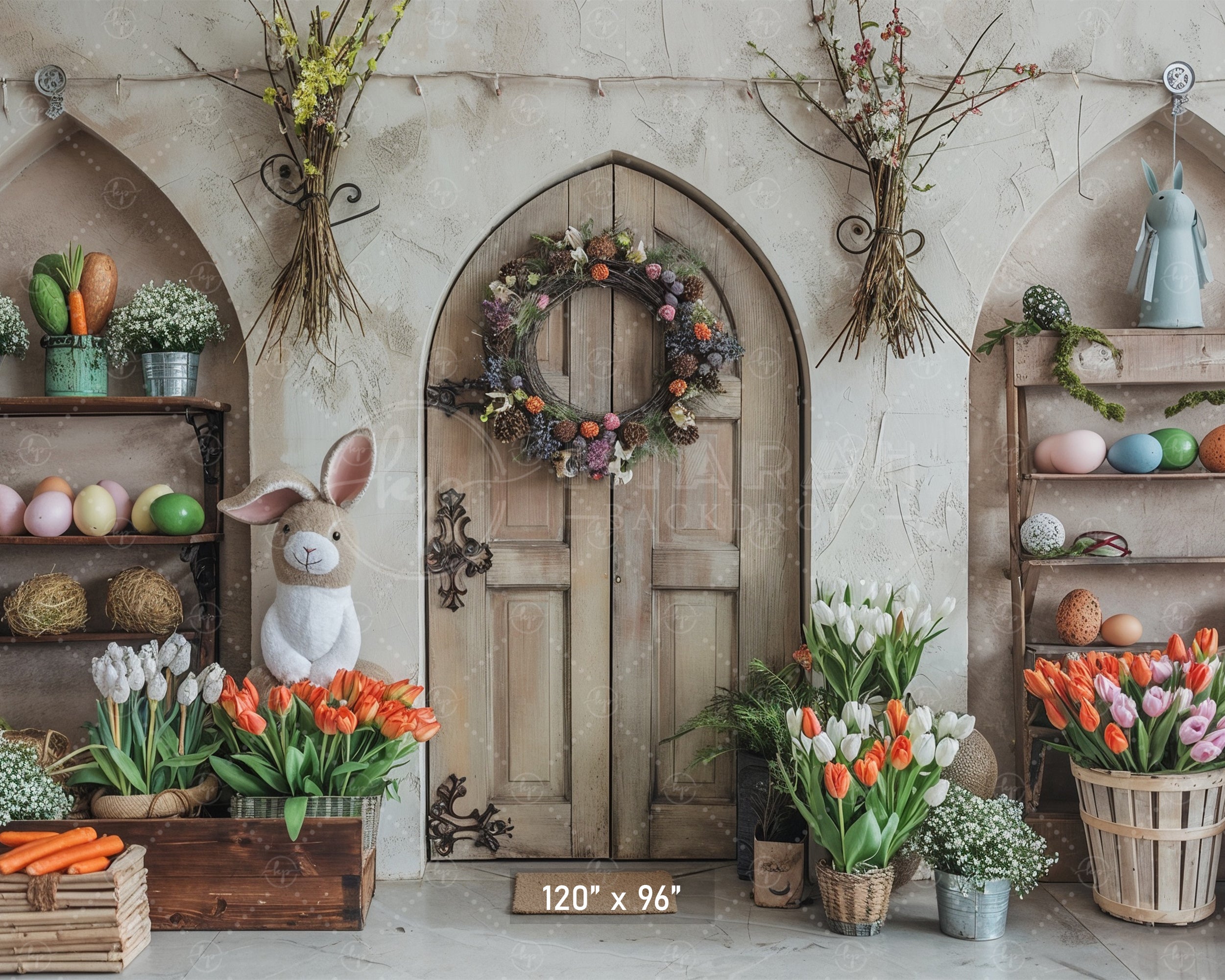 Easter Tulip Haven Backdrop