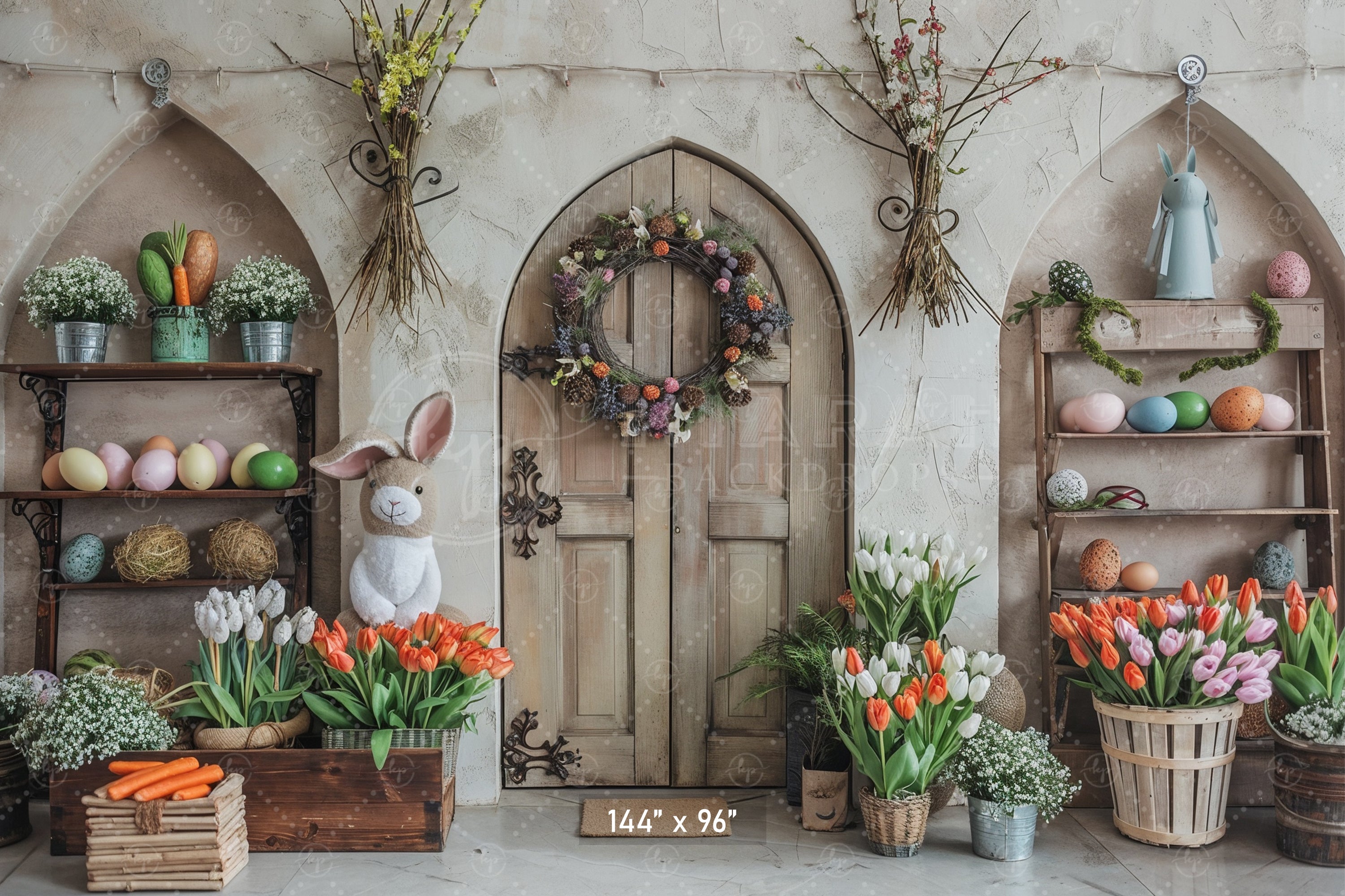 Easter Tulip Haven Backdrop