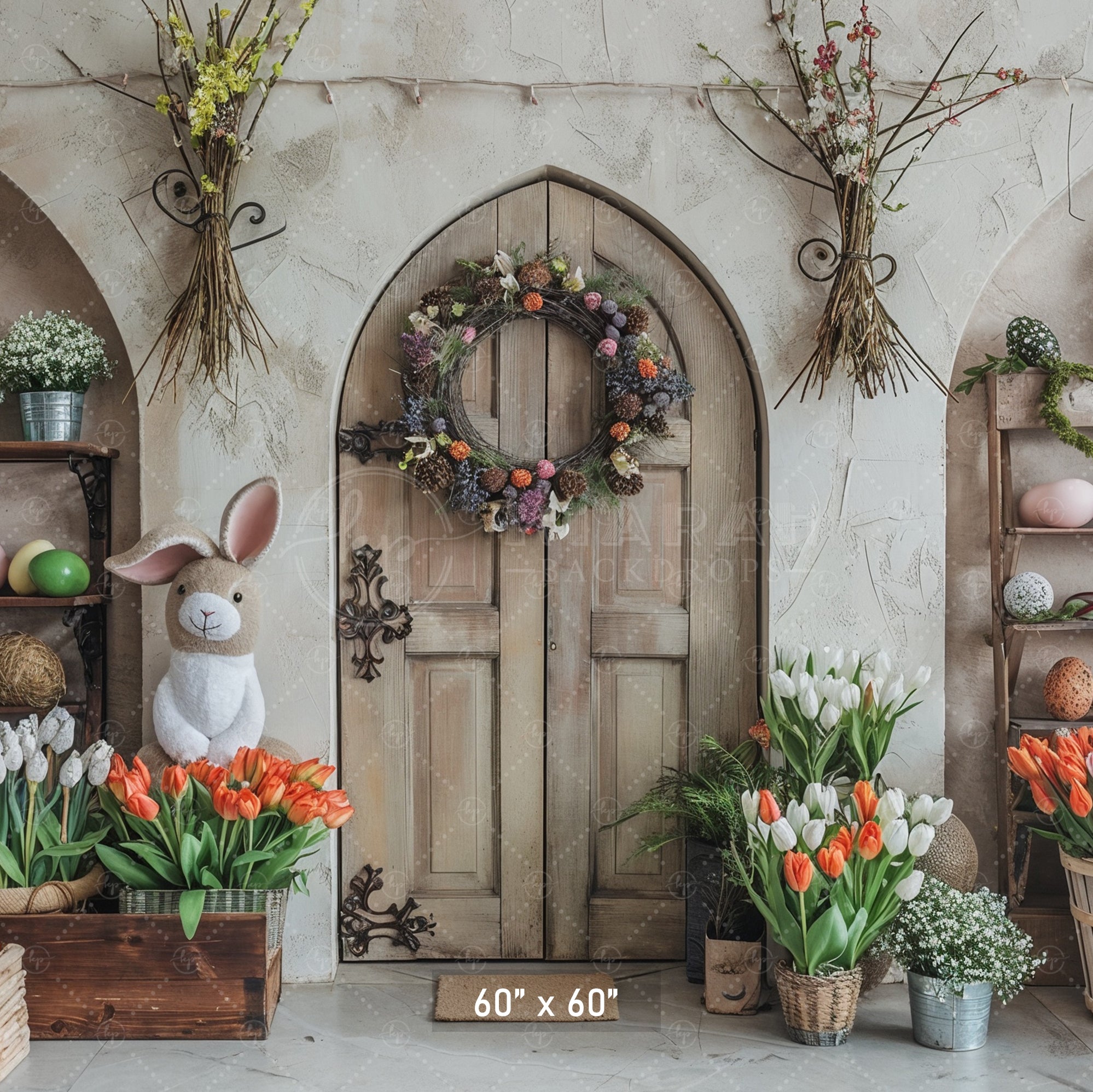 Easter Tulip Haven Backdrop