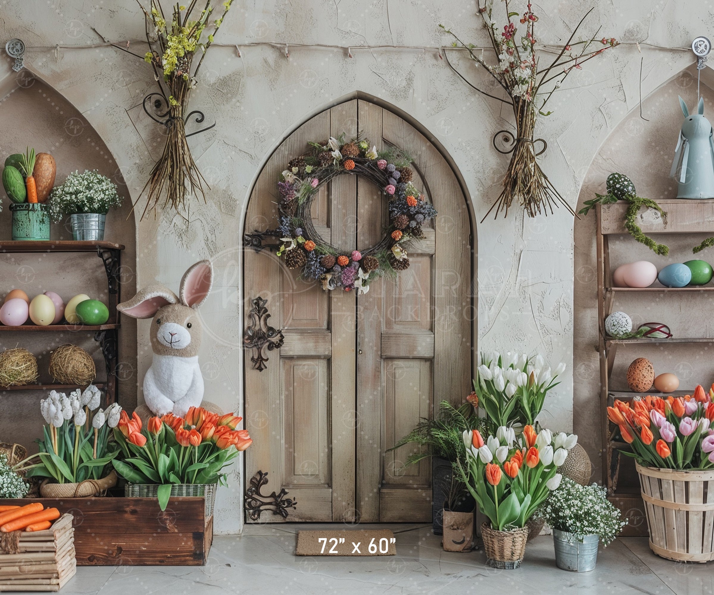 Easter Tulip Haven Backdrop