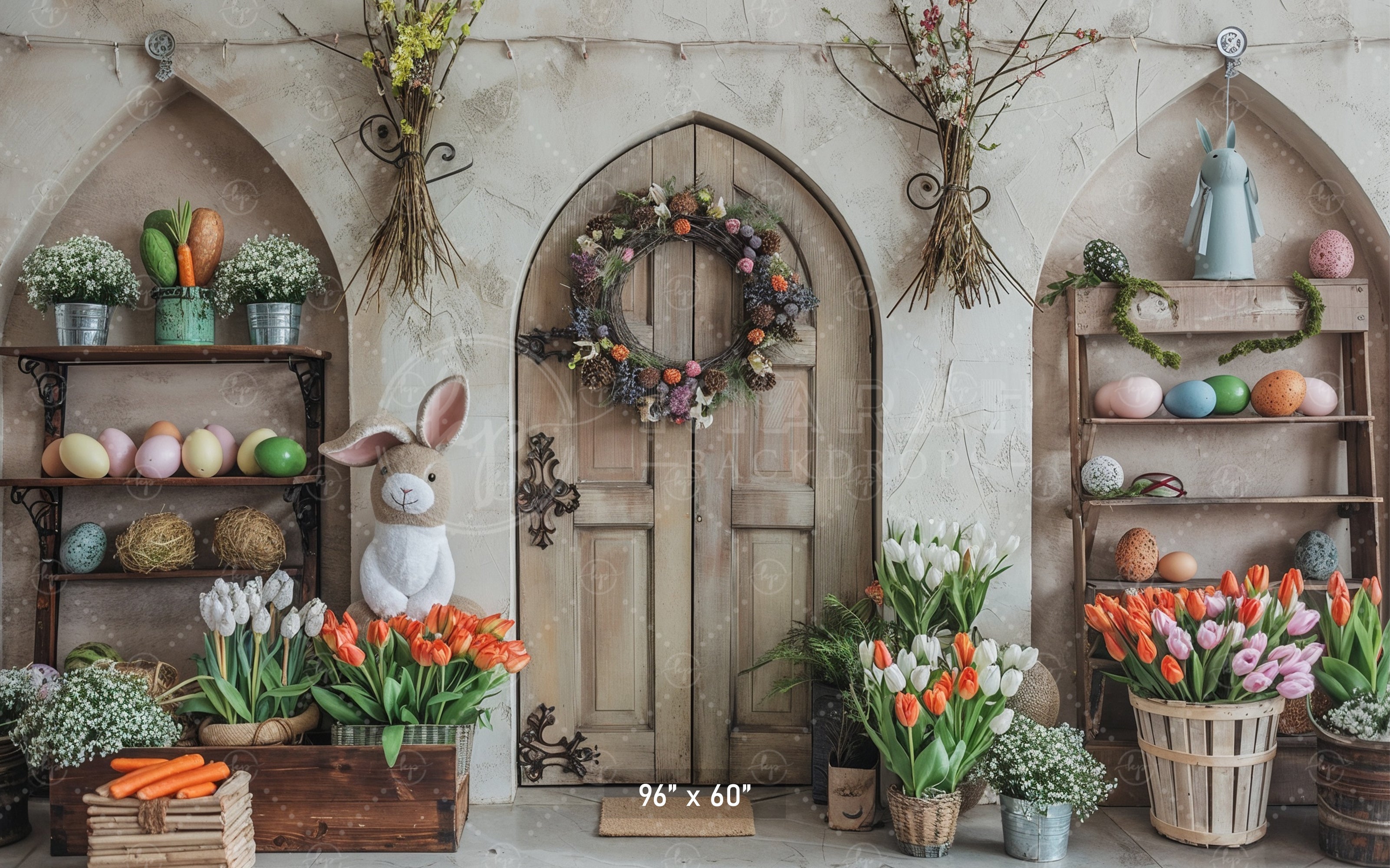 Easter Tulip Haven Backdrop