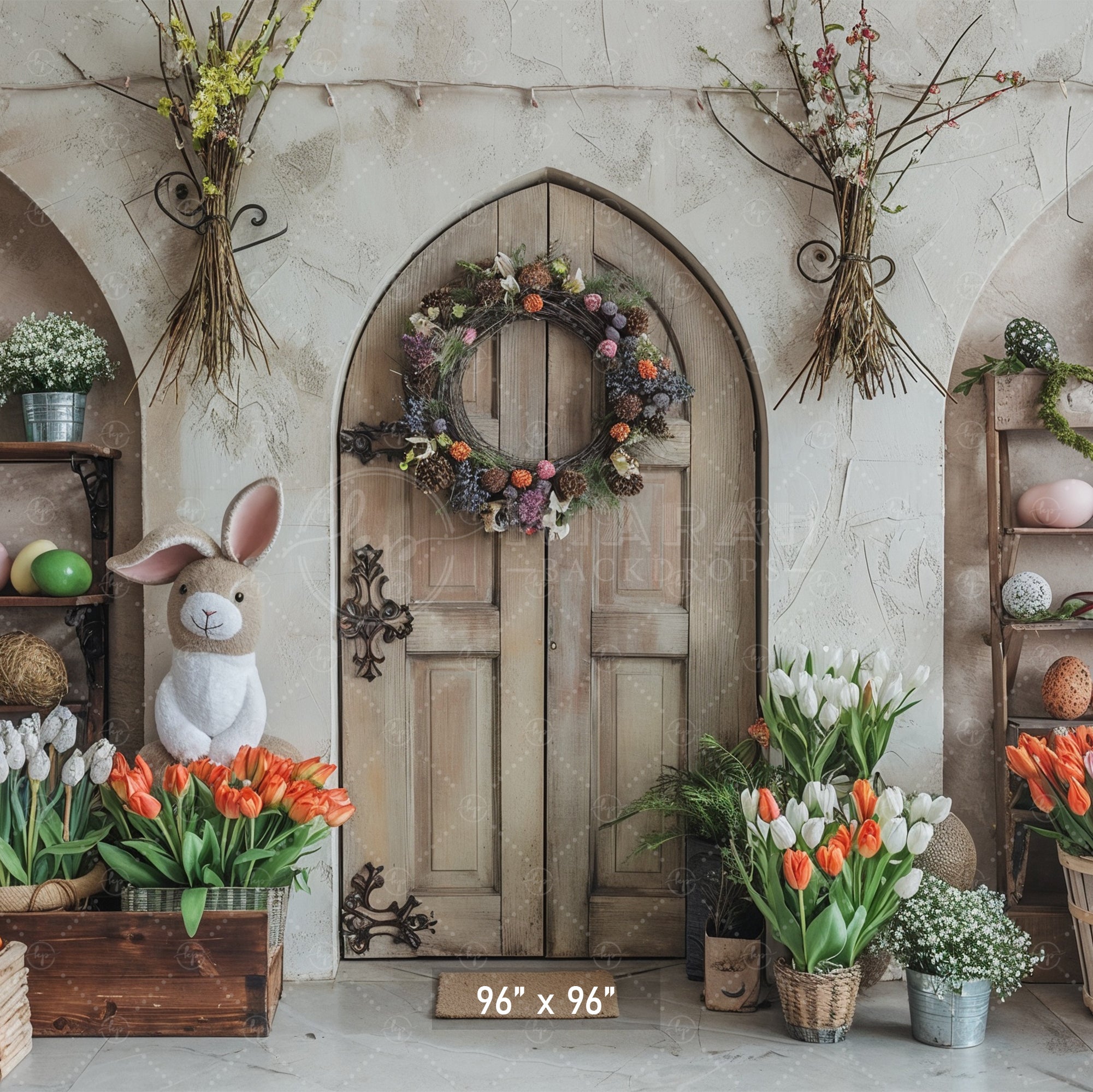 Easter Tulip Haven Backdrop