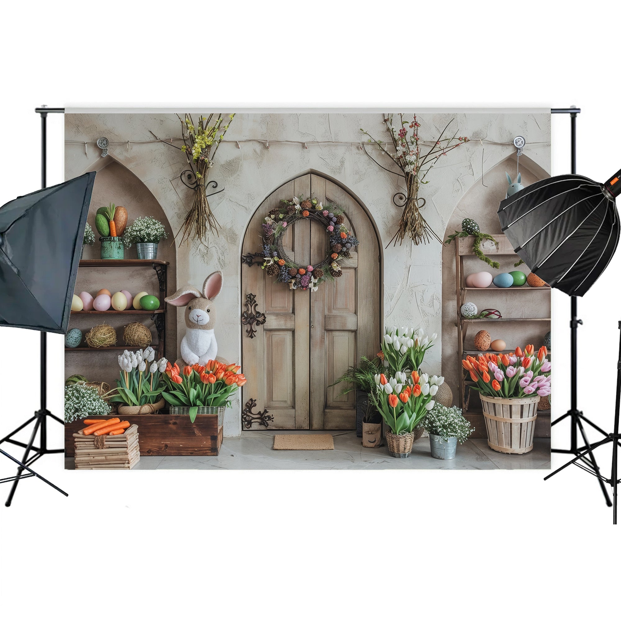 Easter Tulip Haven Backdrop
