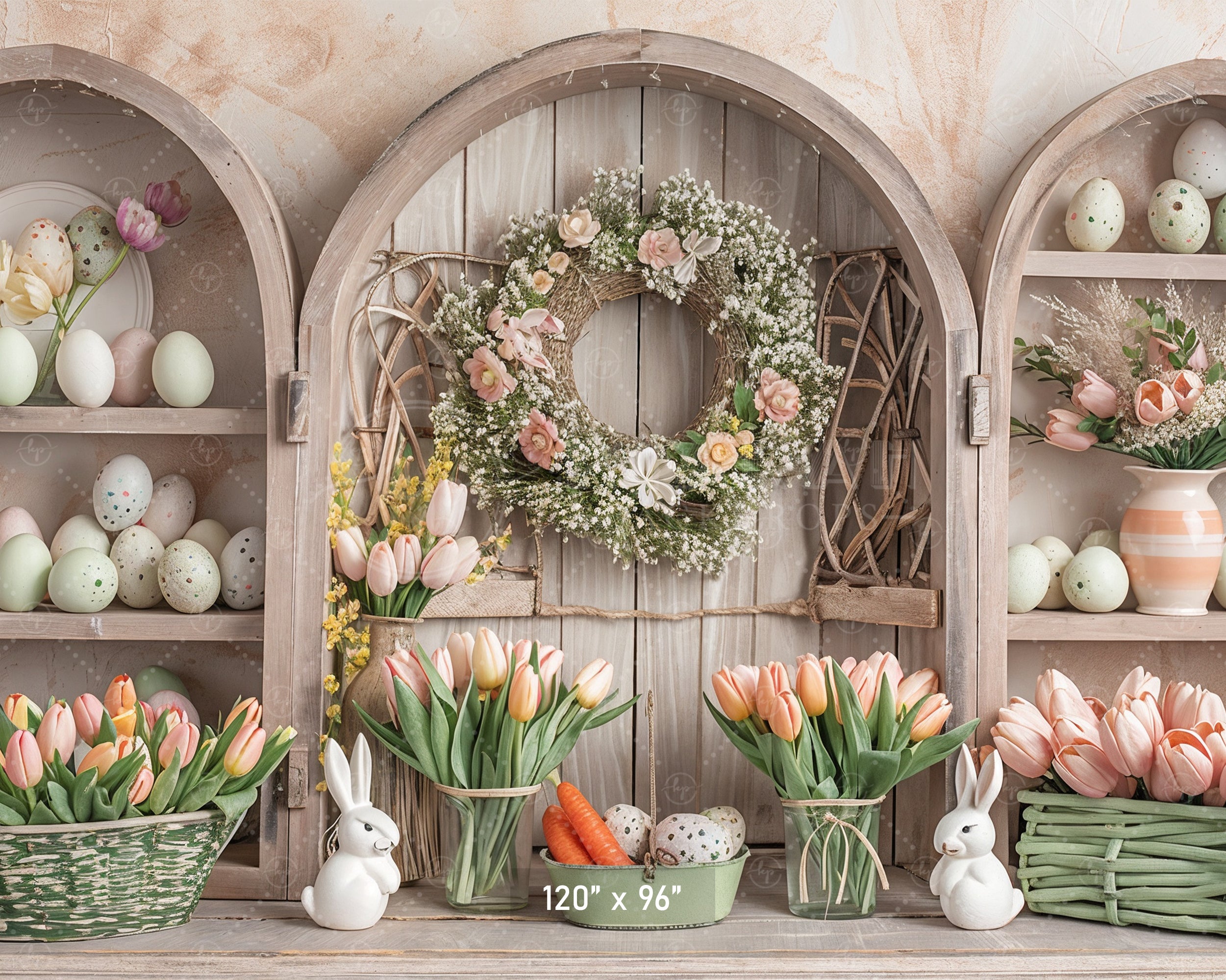 Pastel Easter Blooms Backdrop