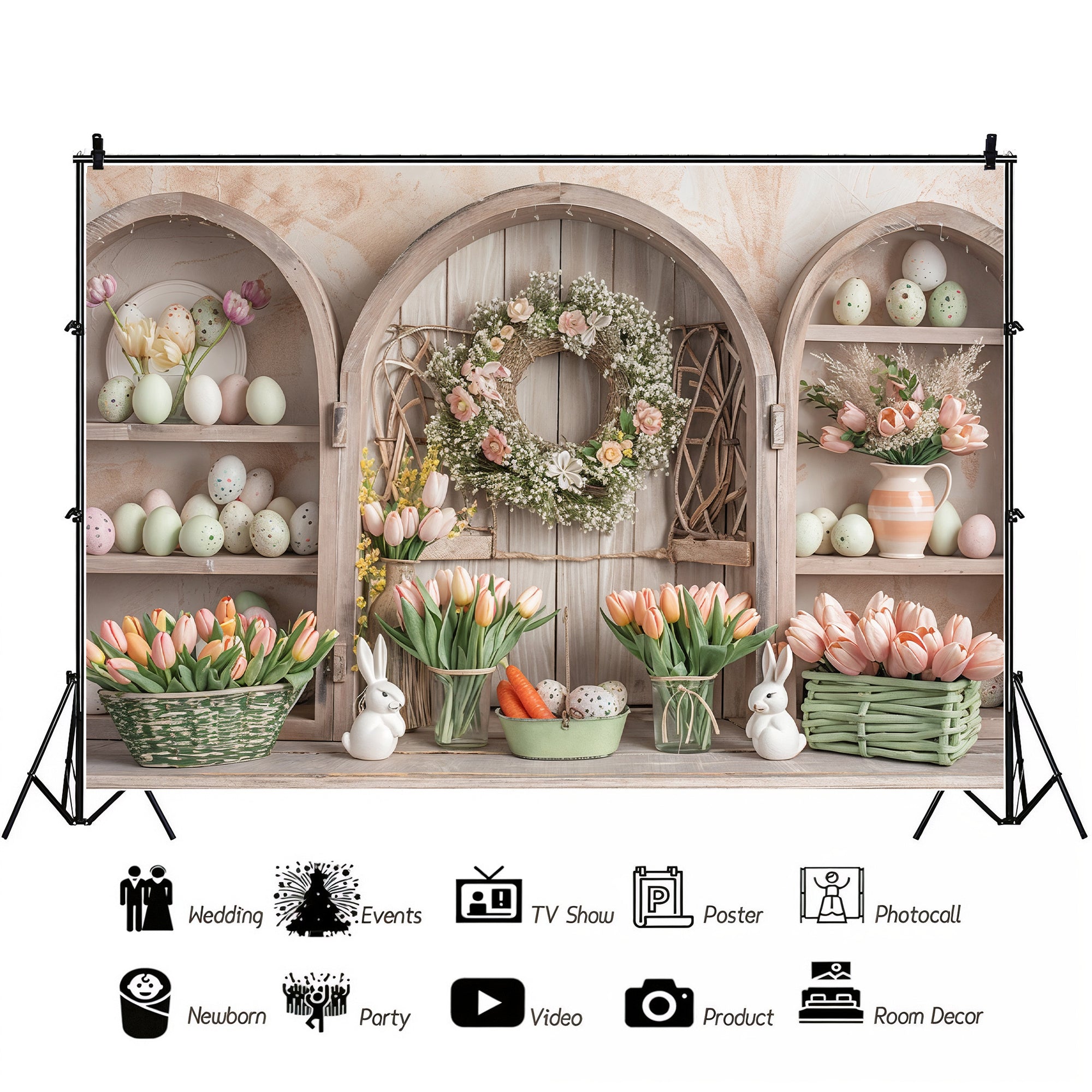 Pastel Easter Blooms Backdrop