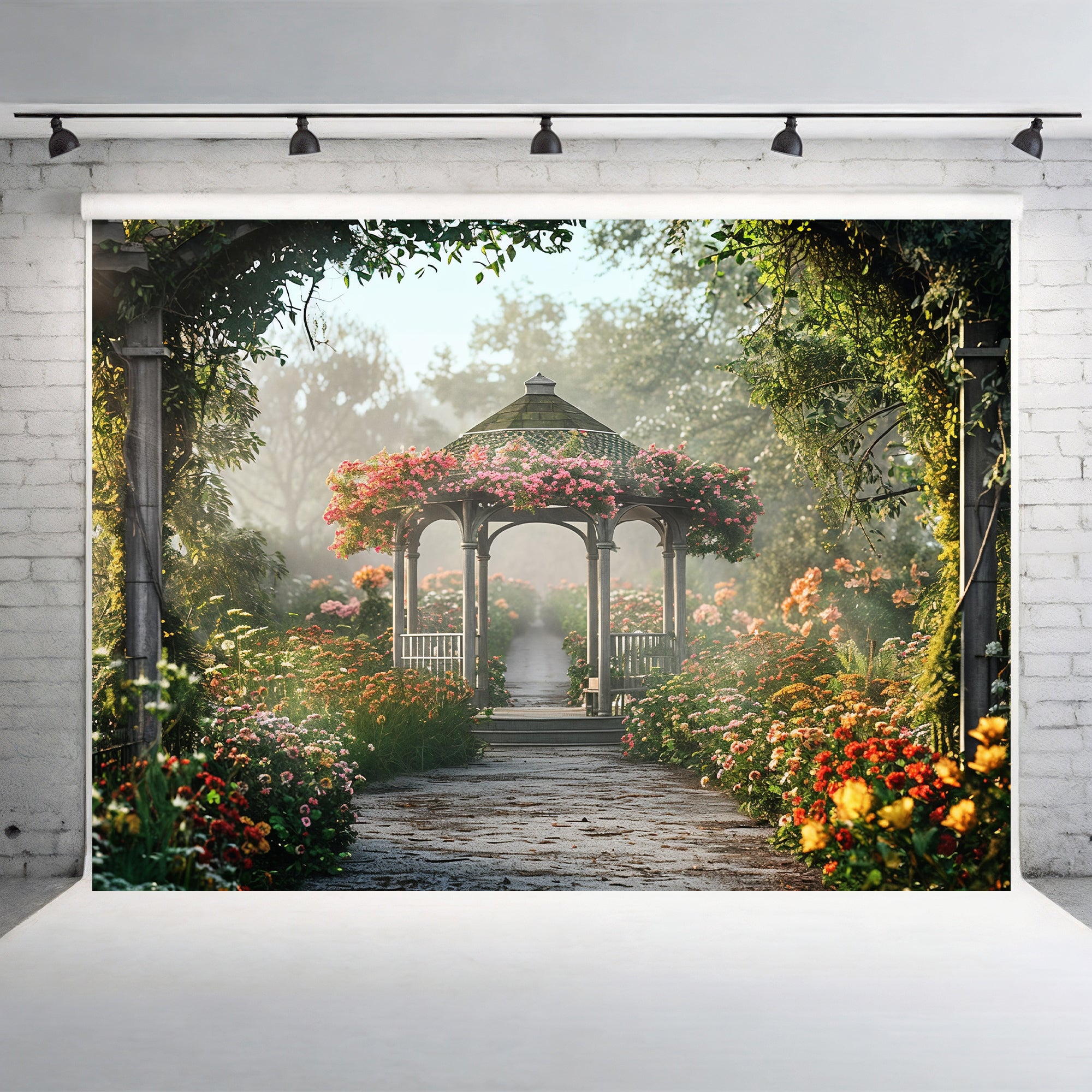 Romantic Garden Gazebo Backdrop