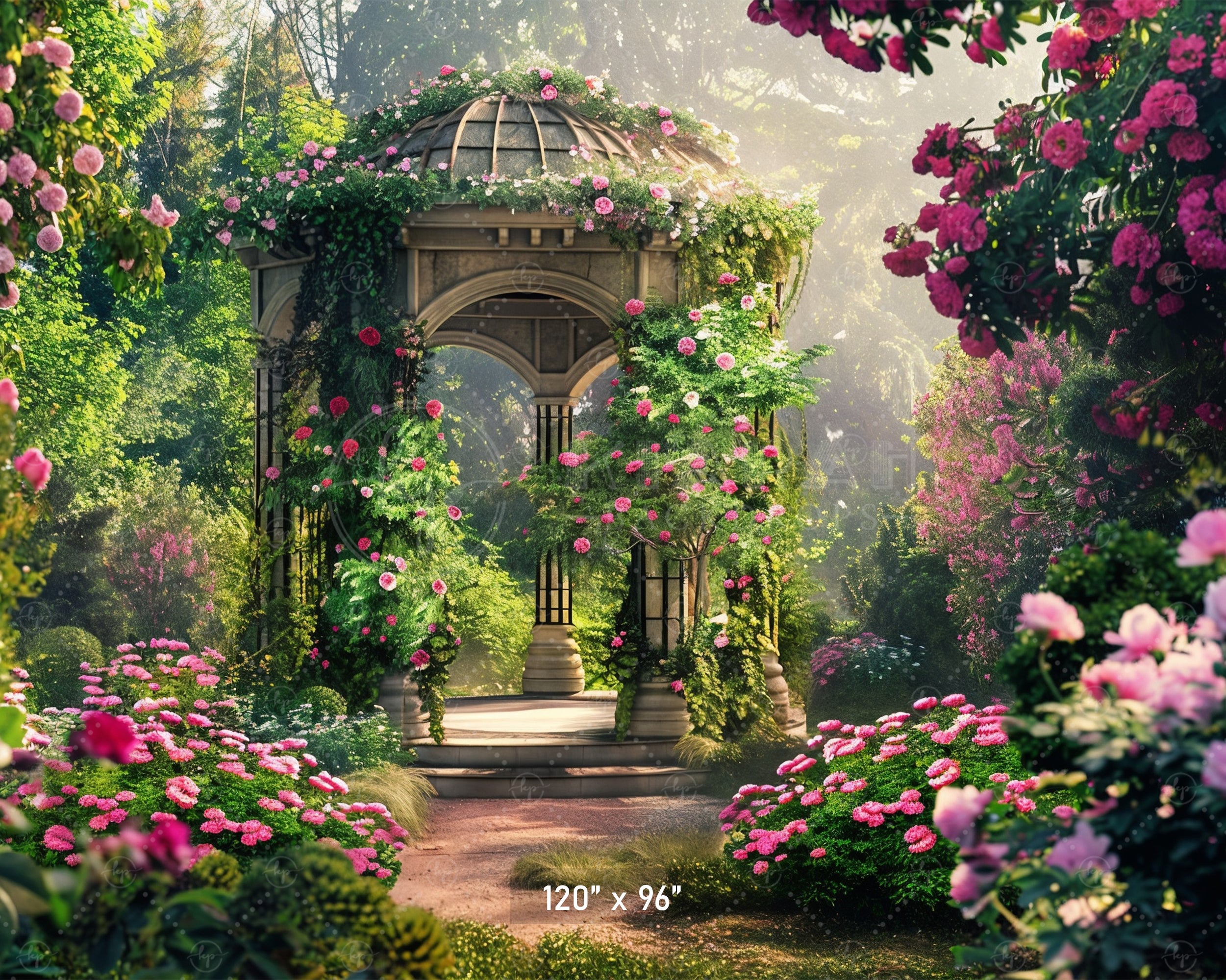 Enchanted Rose Garden Backdrop