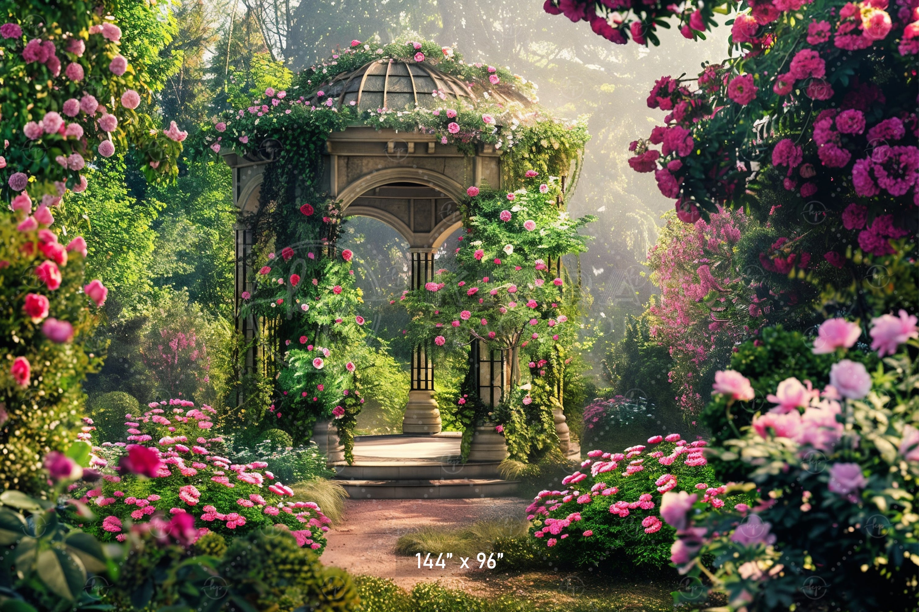 Enchanted Rose Garden Backdrop