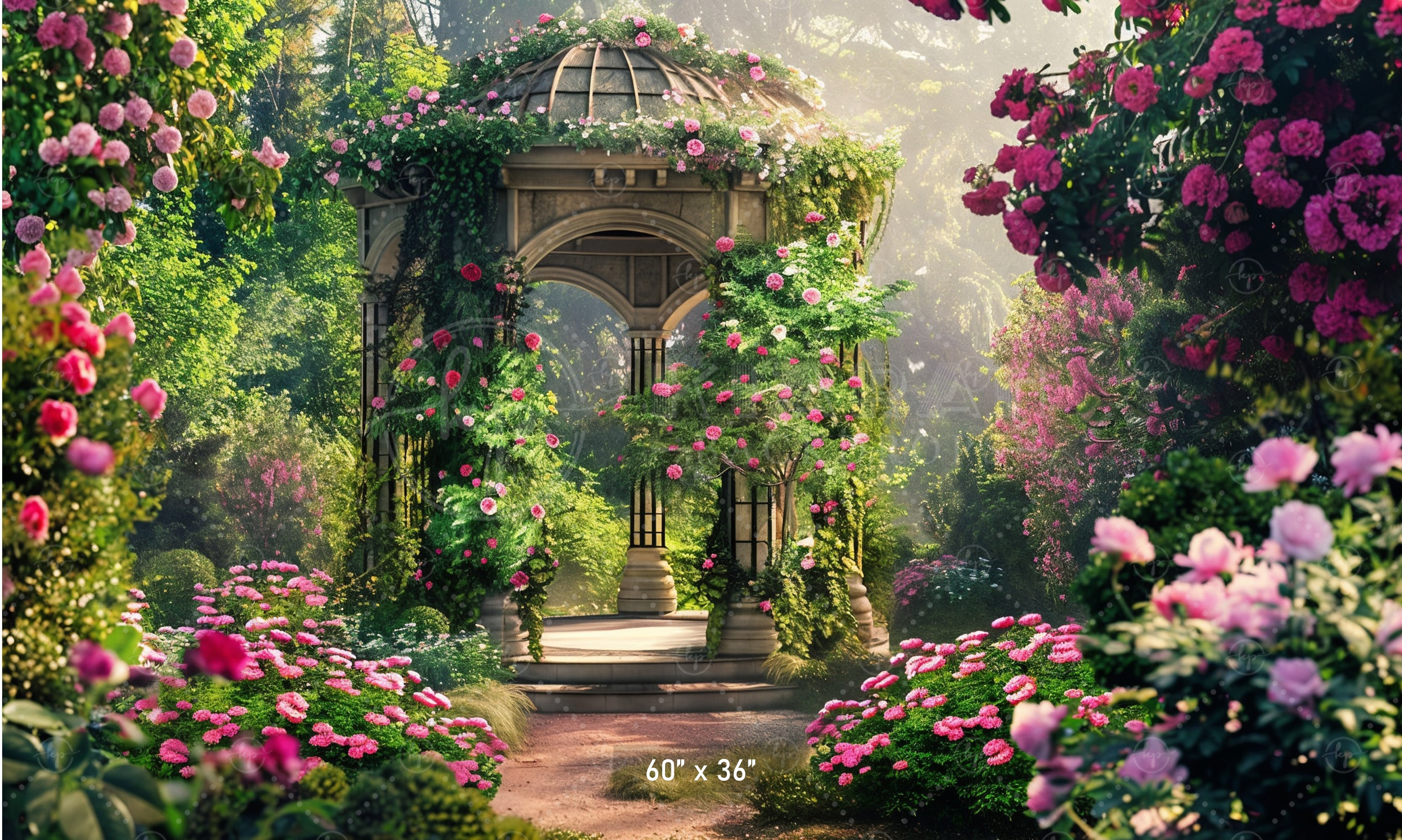 Enchanted Rose Garden Backdrop