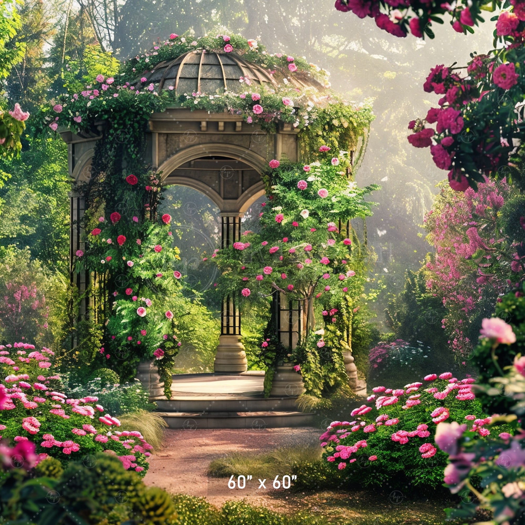 Enchanted Rose Garden Backdrop