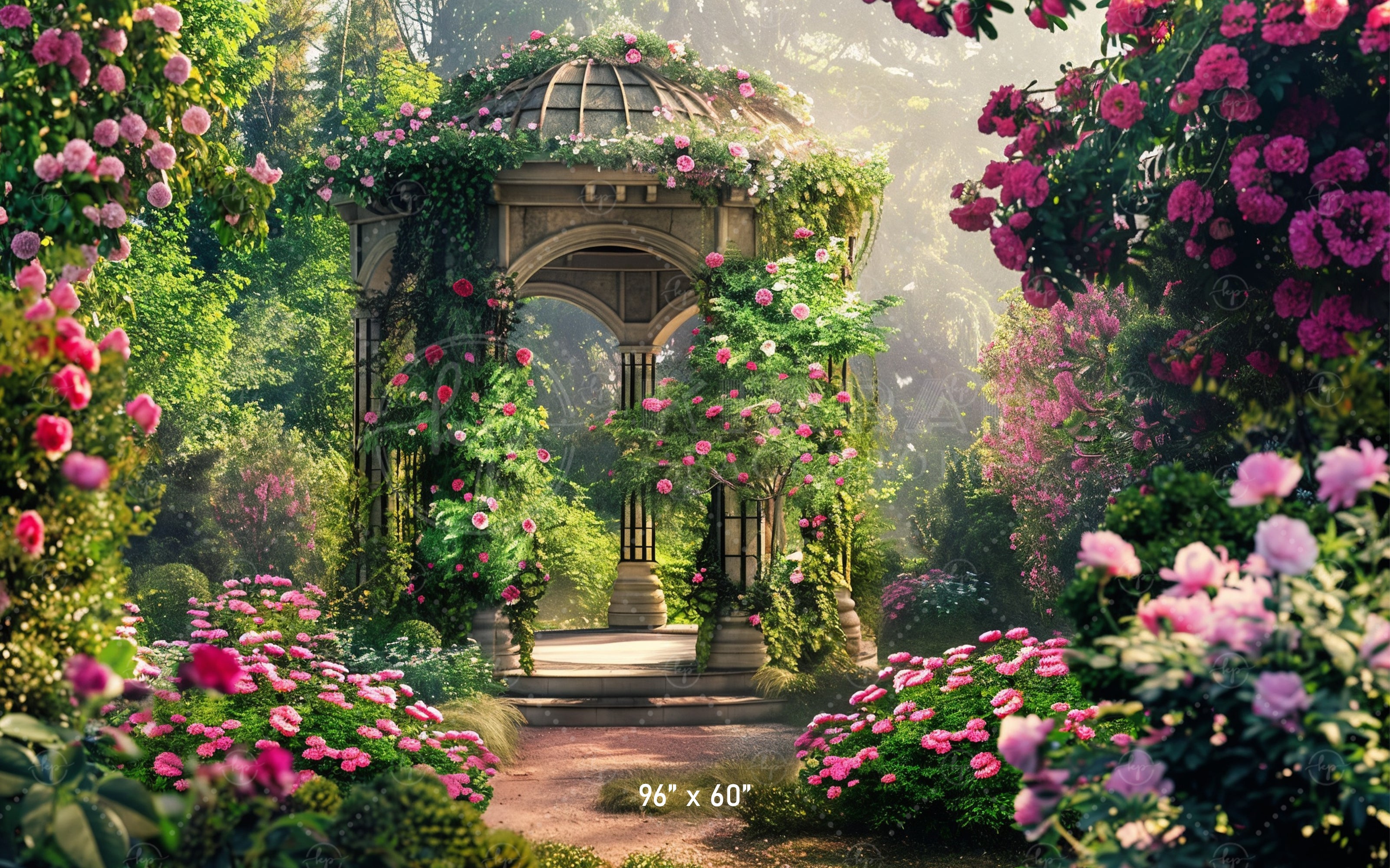 Enchanted Rose Garden Backdrop