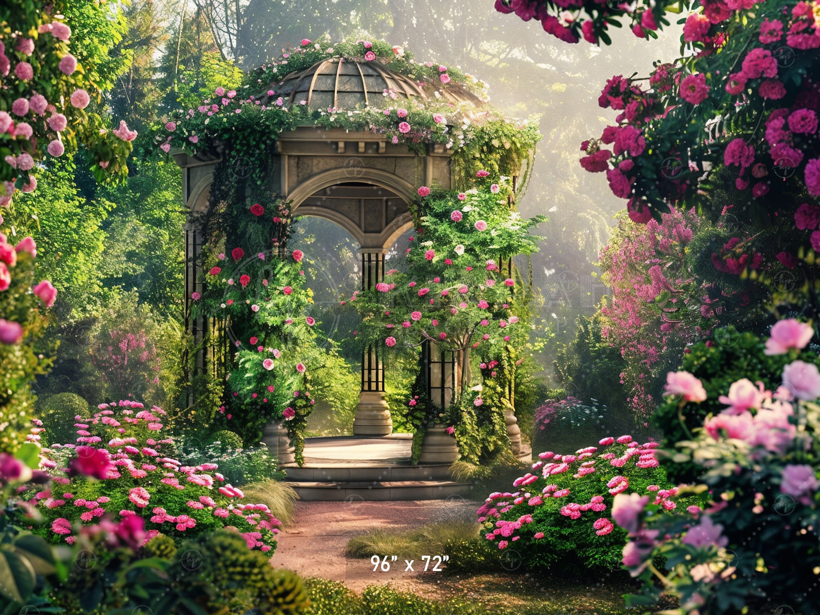 Enchanted Rose Garden Backdrop