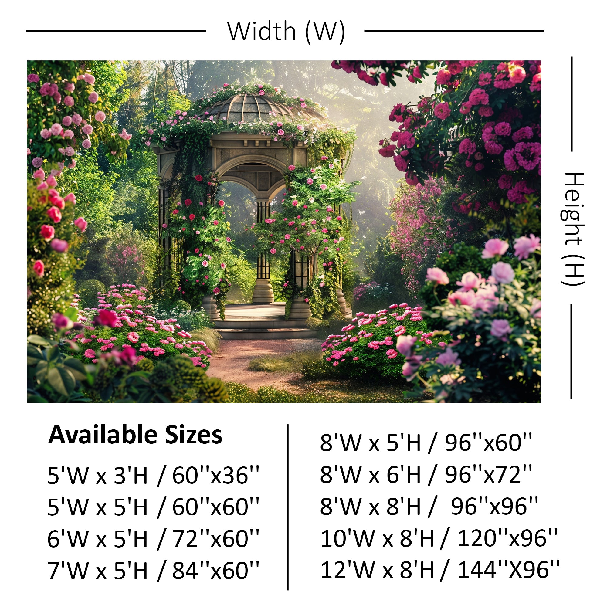 Enchanted Rose Garden Backdrop