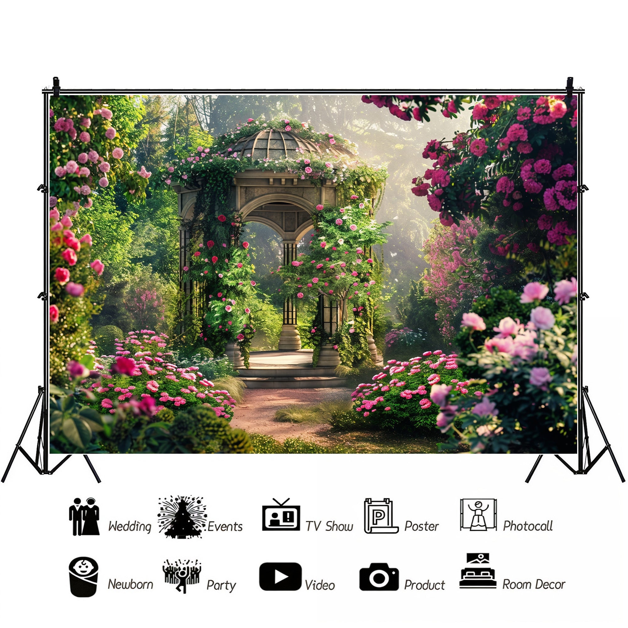 Enchanted Rose Garden Backdrop