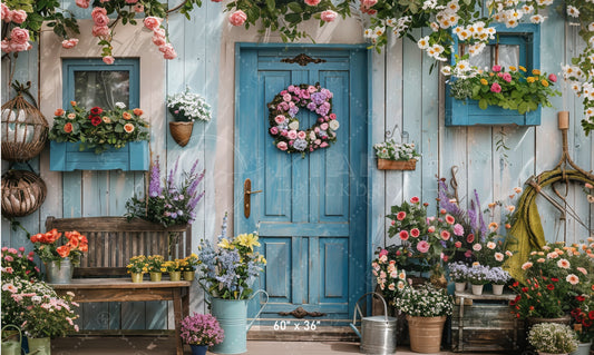 Rustic Floral Cottage Backdrop