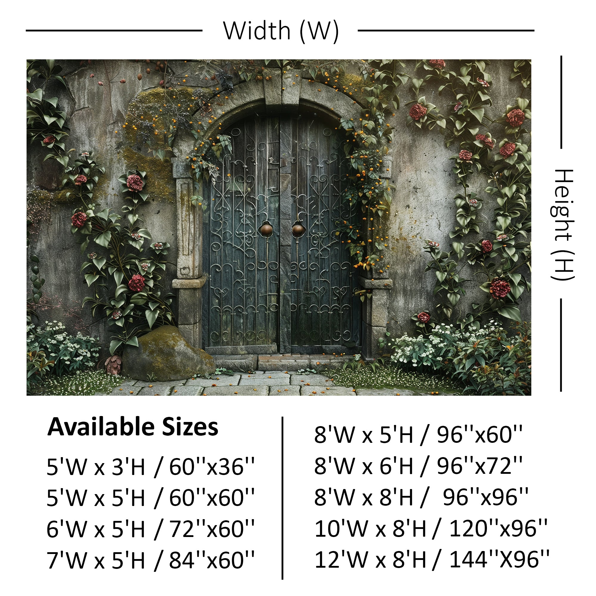 Enchanted Garden Gate Backdrop