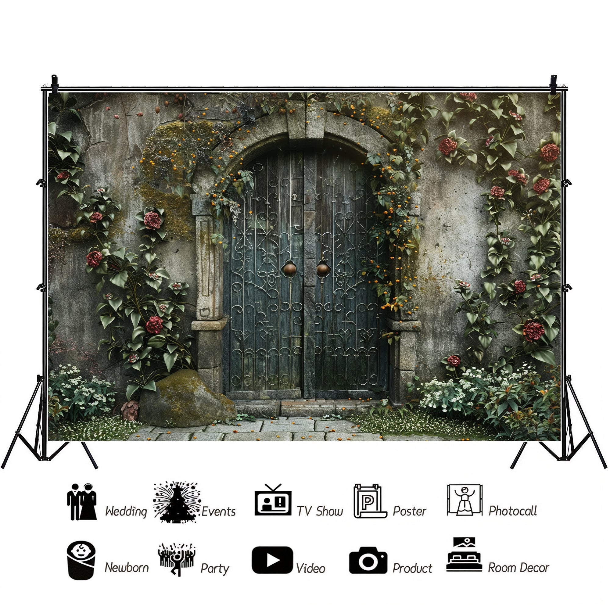 Enchanted Garden Gate Backdrop