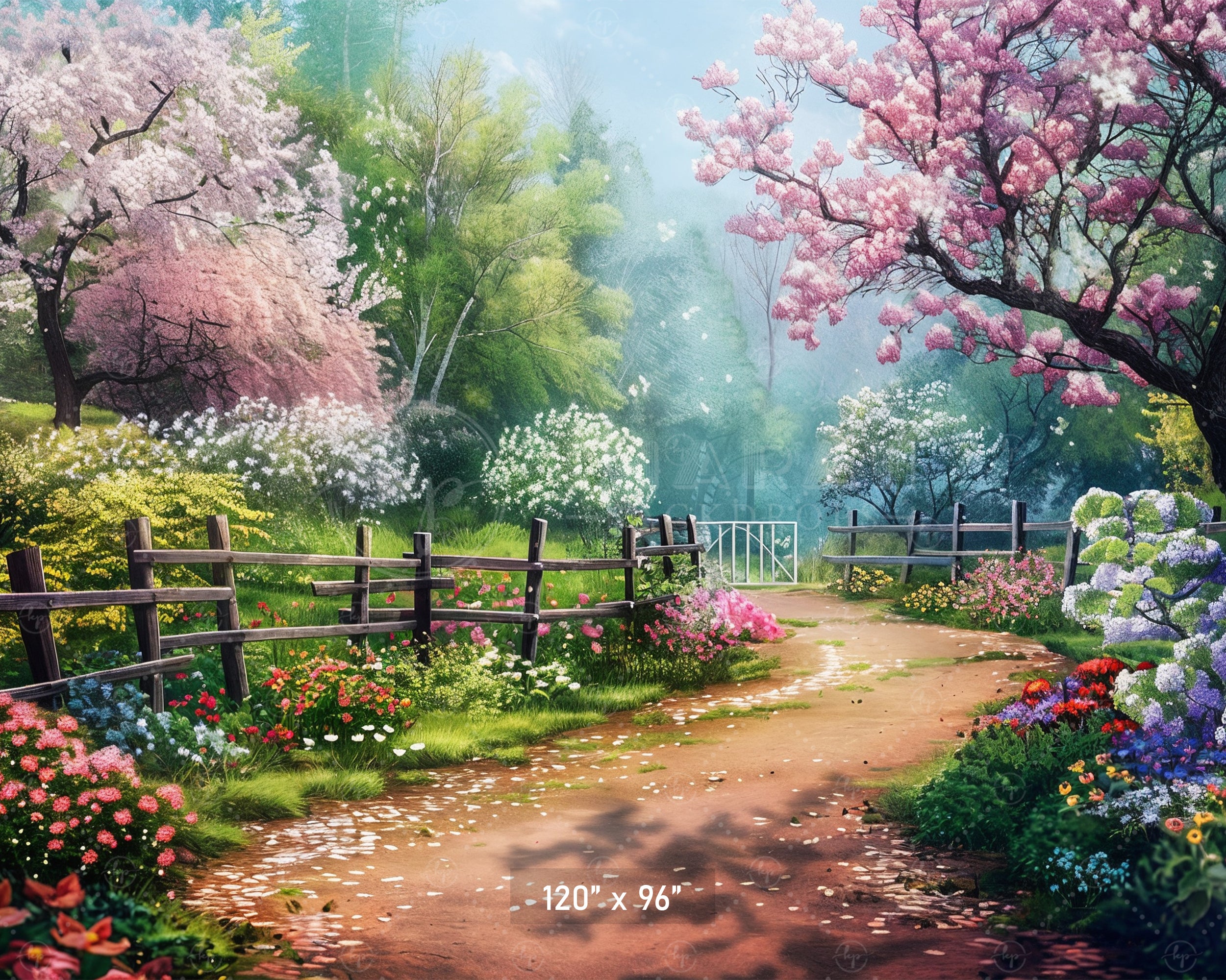 Serene Garden Path Backdrop