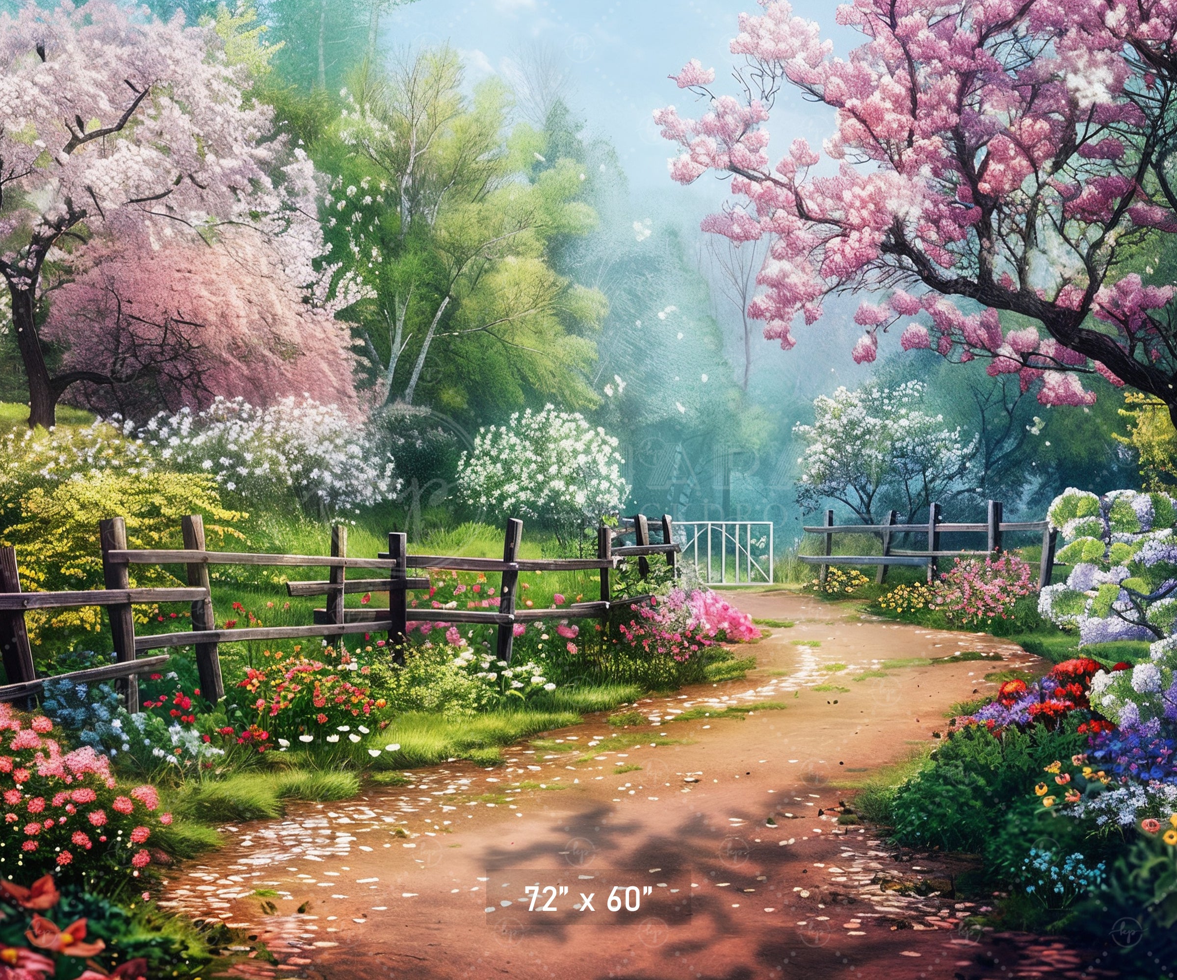 Serene Garden Path Backdrop