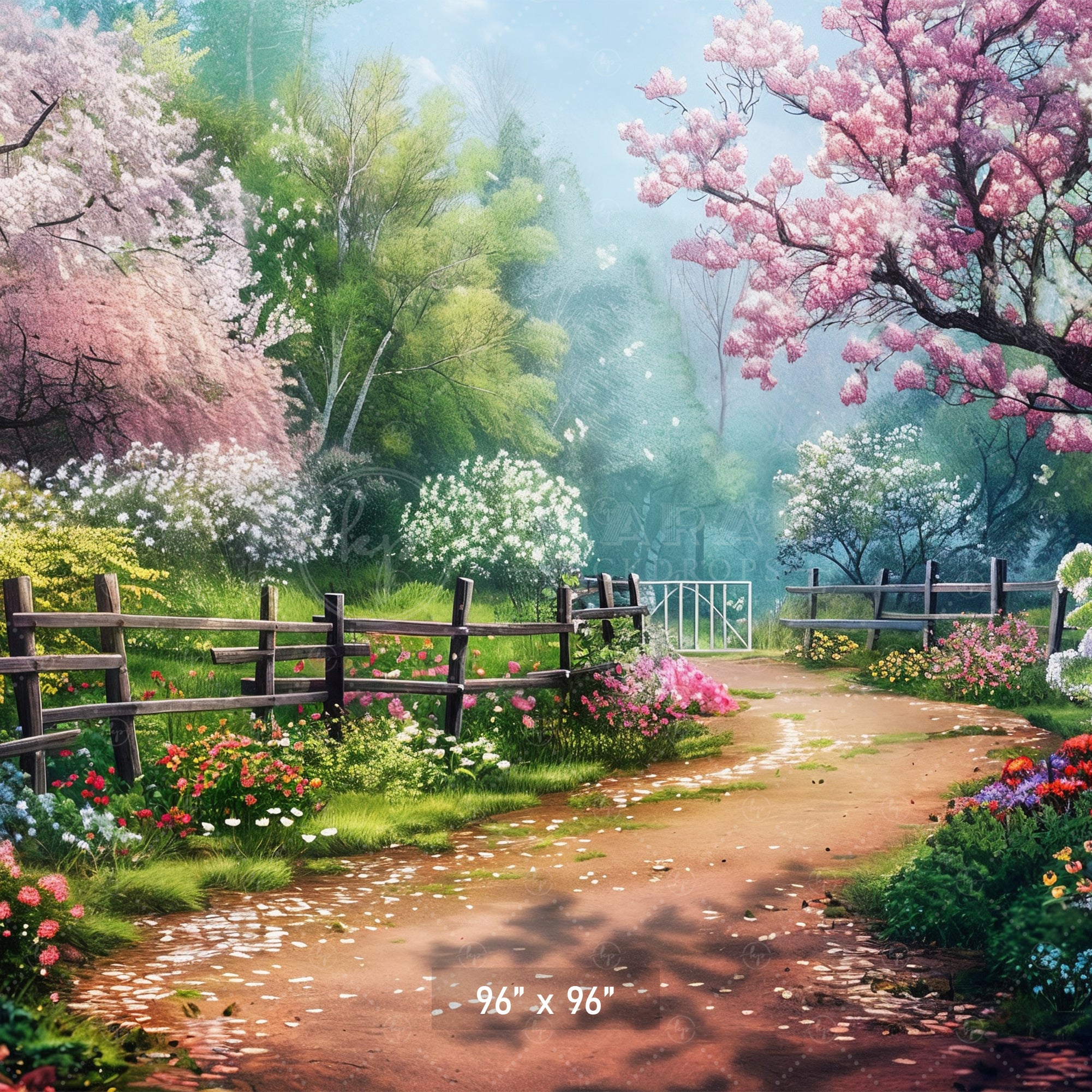 Serene Garden Path Backdrop