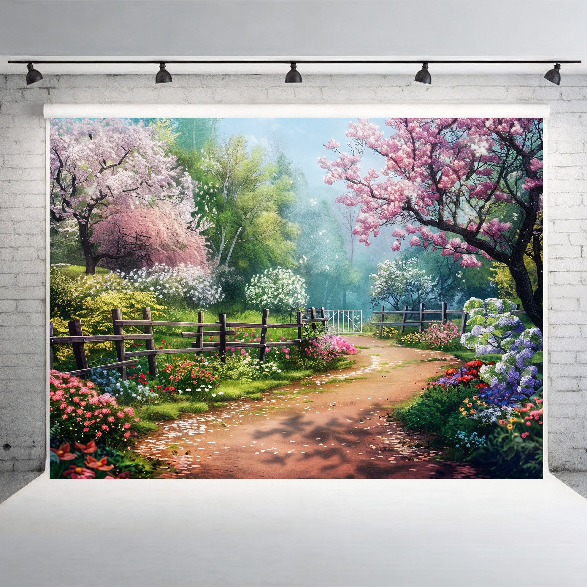Serene Garden Path Backdrop