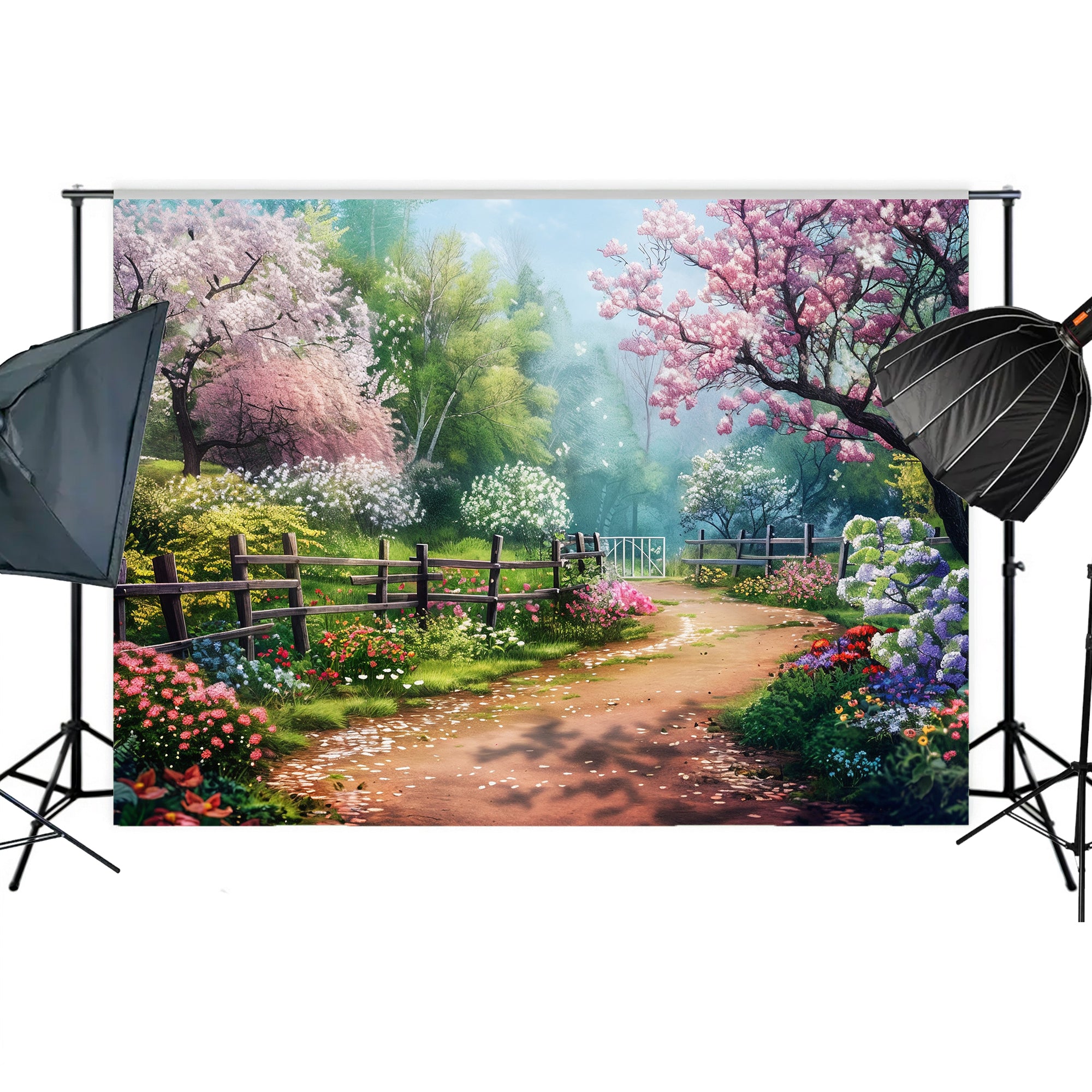 Serene Garden Path Backdrop