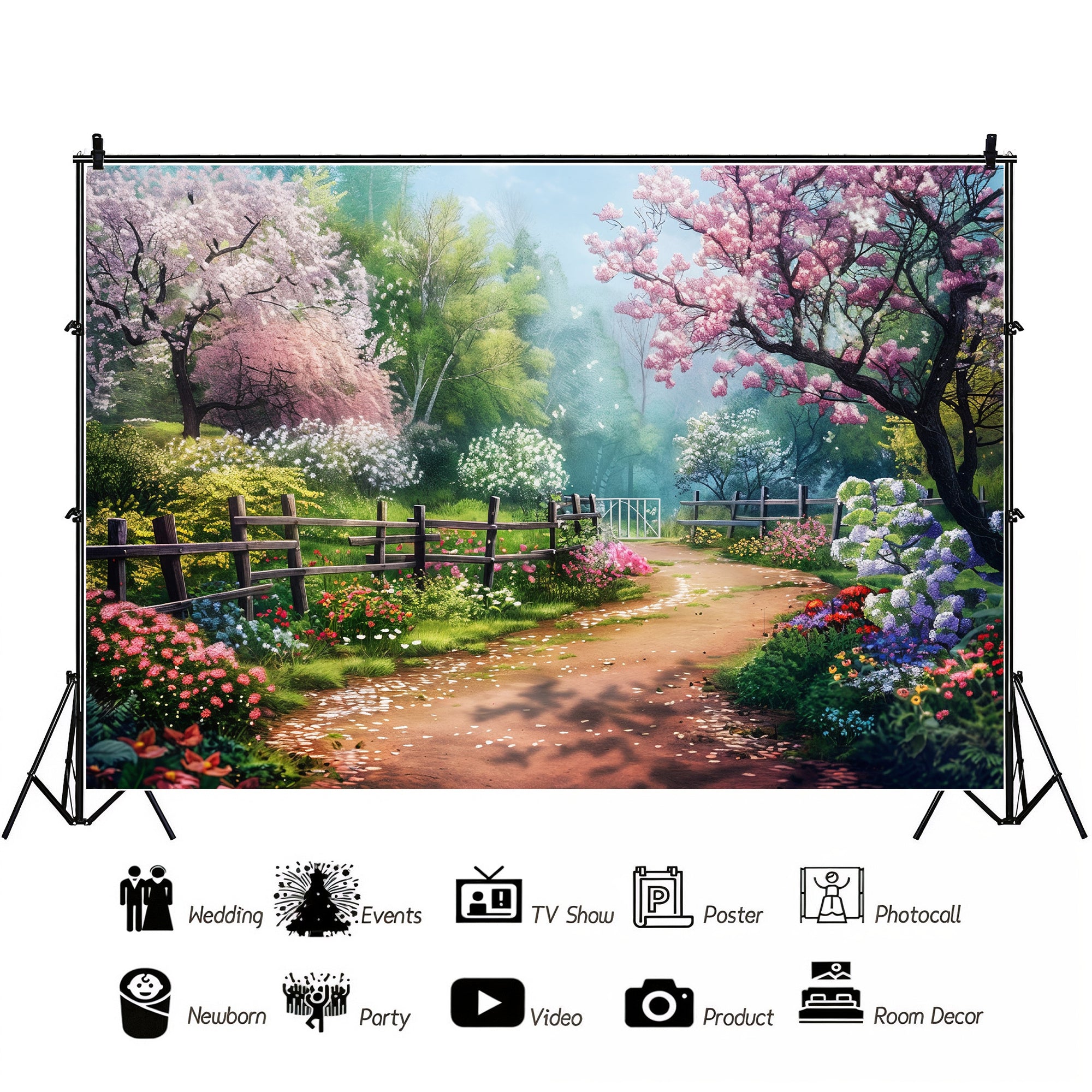 Serene Garden Path Backdrop