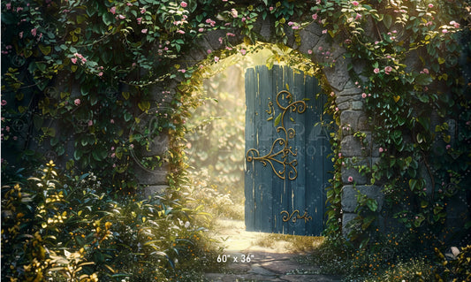 KB1384aEnchanted Garden Doorway Backdrop