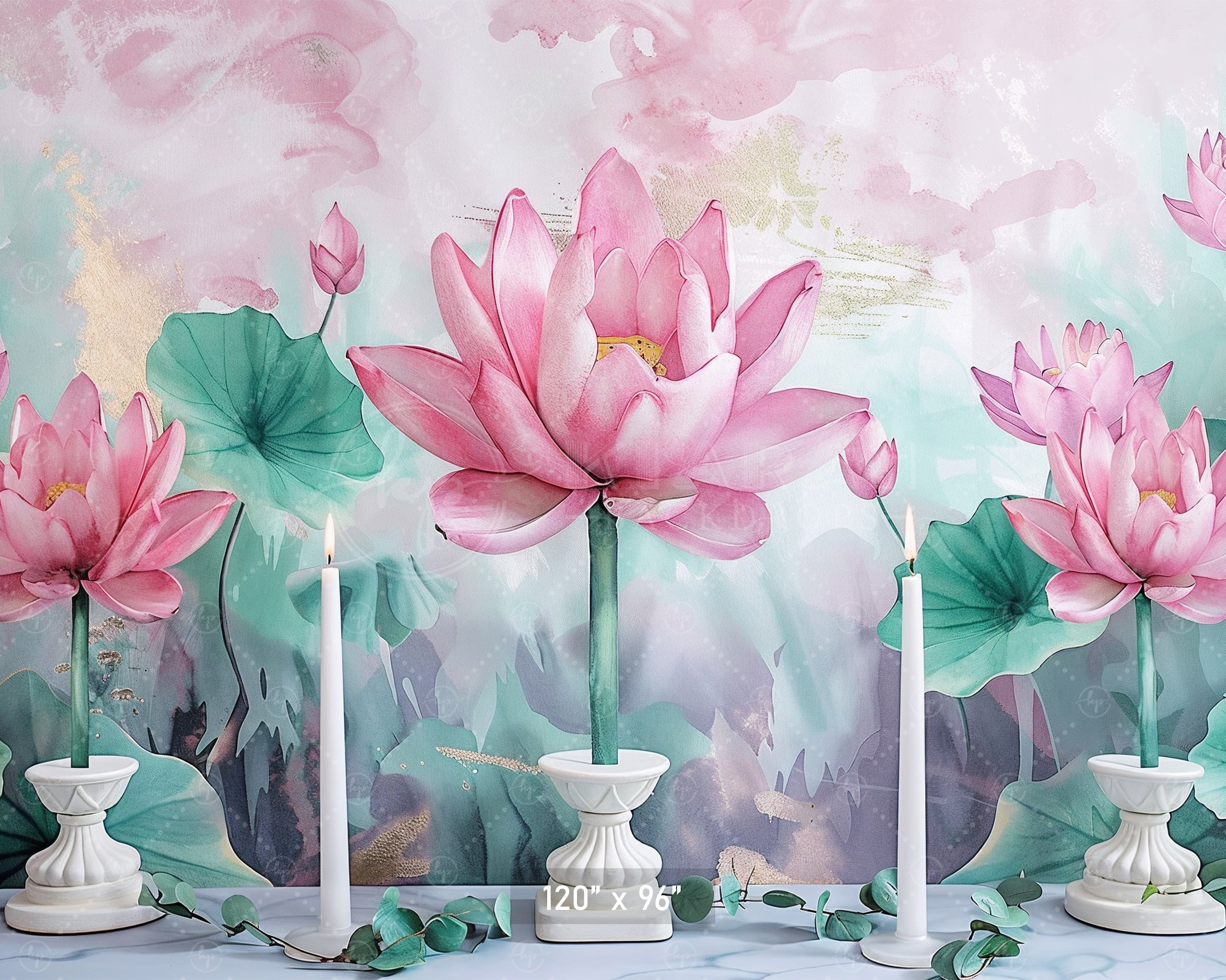 Elegant Lotus Blossom Backdrop