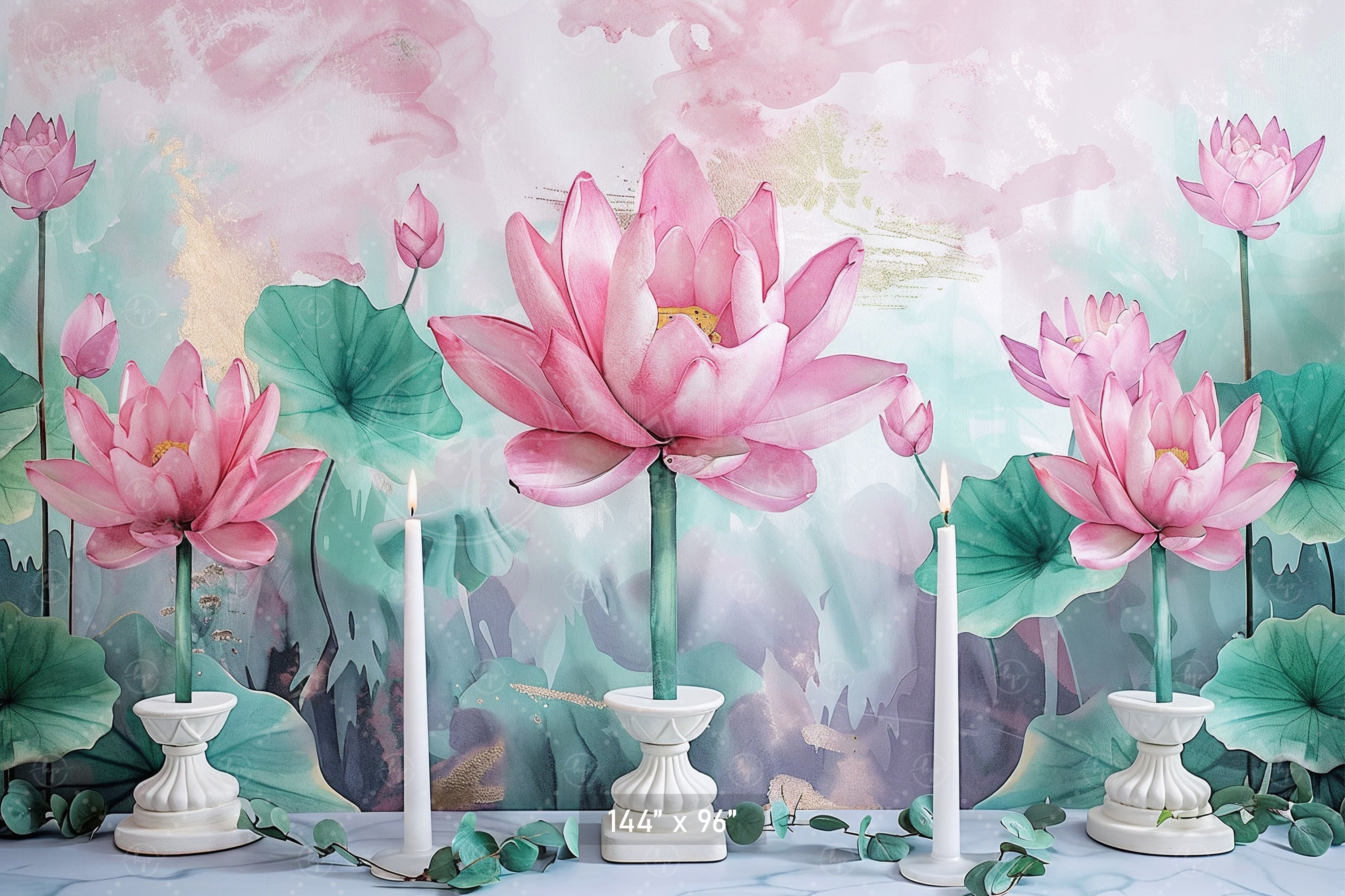 Elegant Lotus Blossom Backdrop