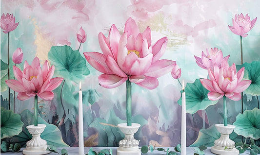 Elegant Lotus Blossom Backdrop