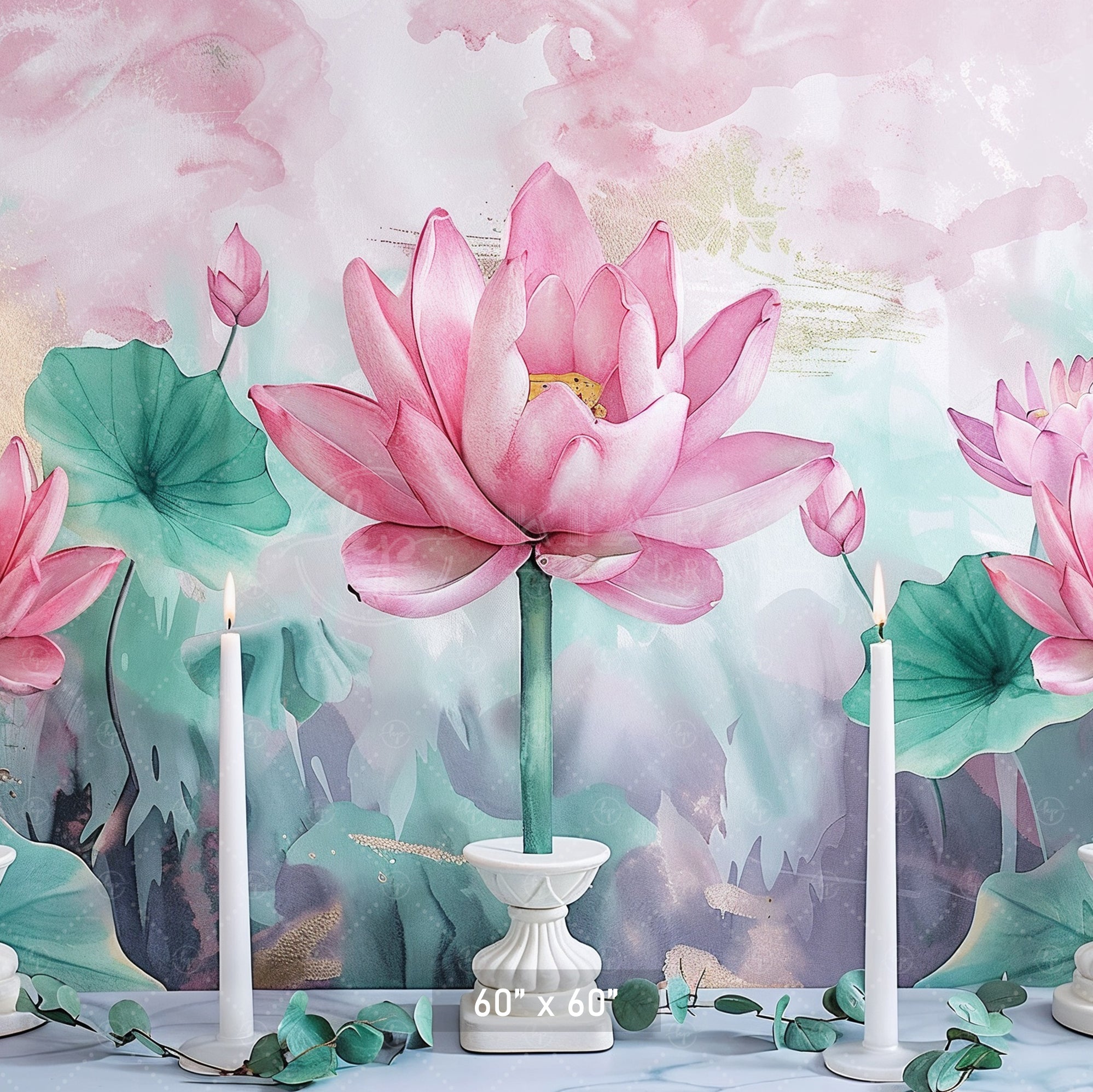 Elegant Lotus Blossom Backdrop