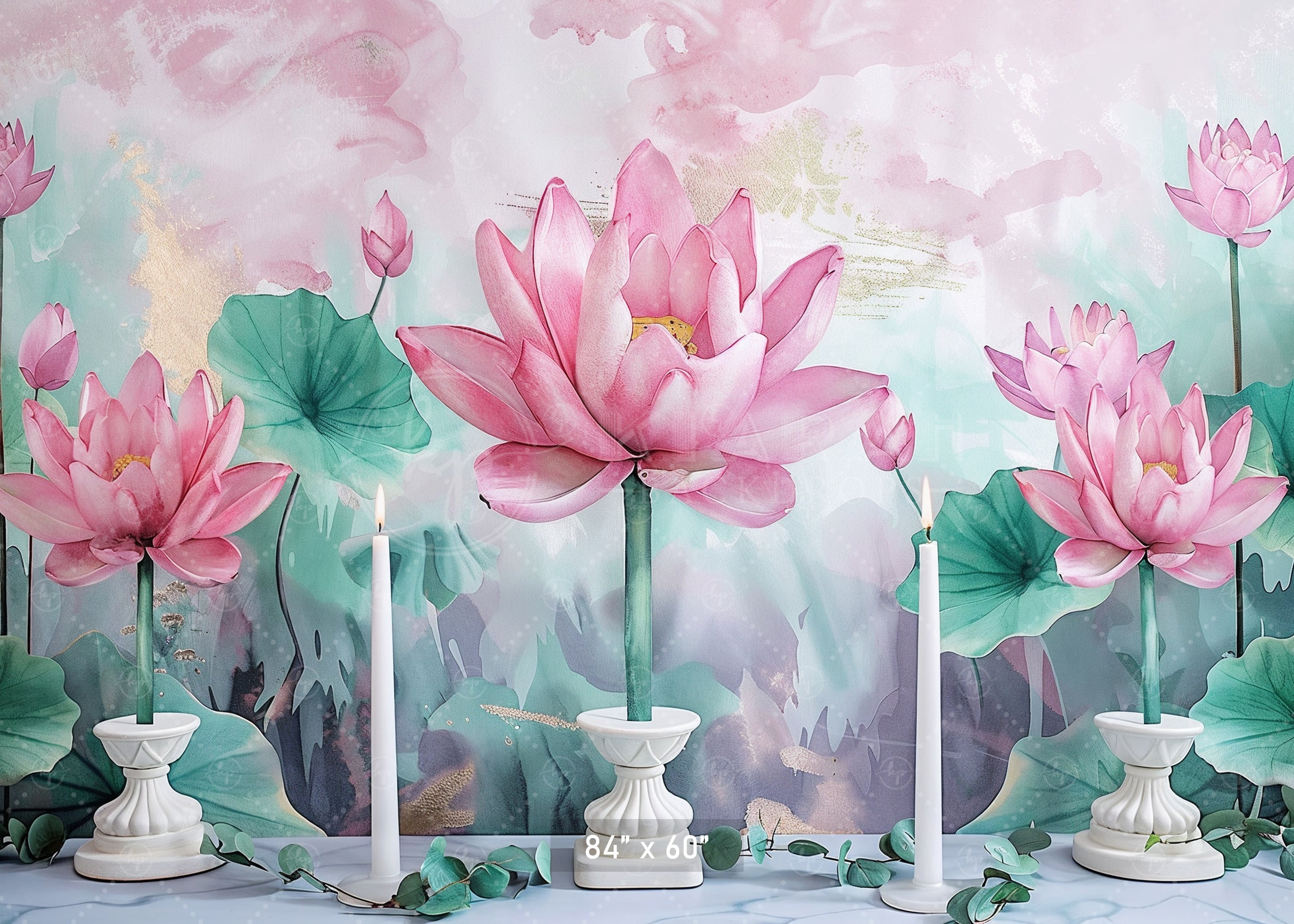 Elegant Lotus Blossom Backdrop