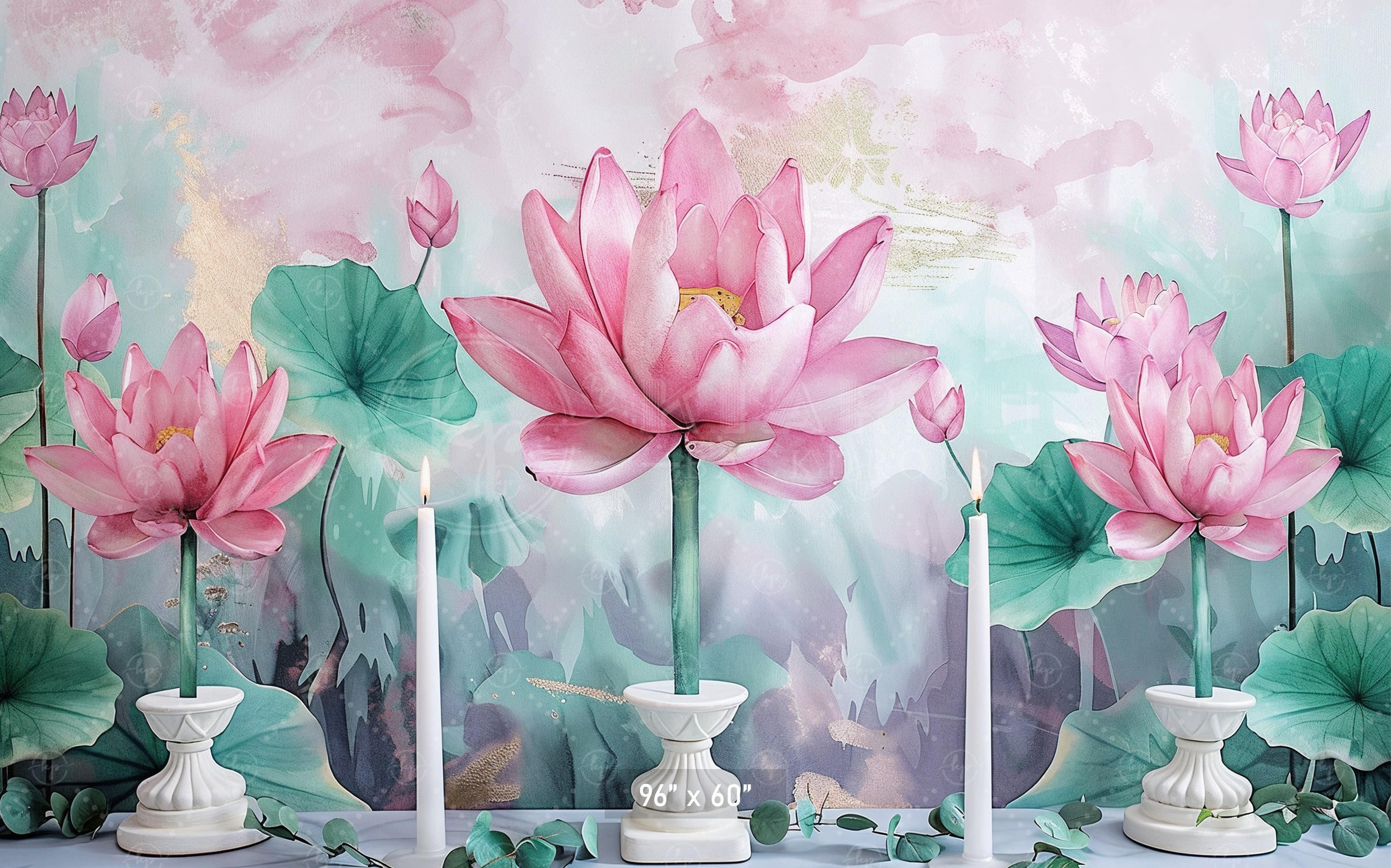 Elegant Lotus Blossom Backdrop