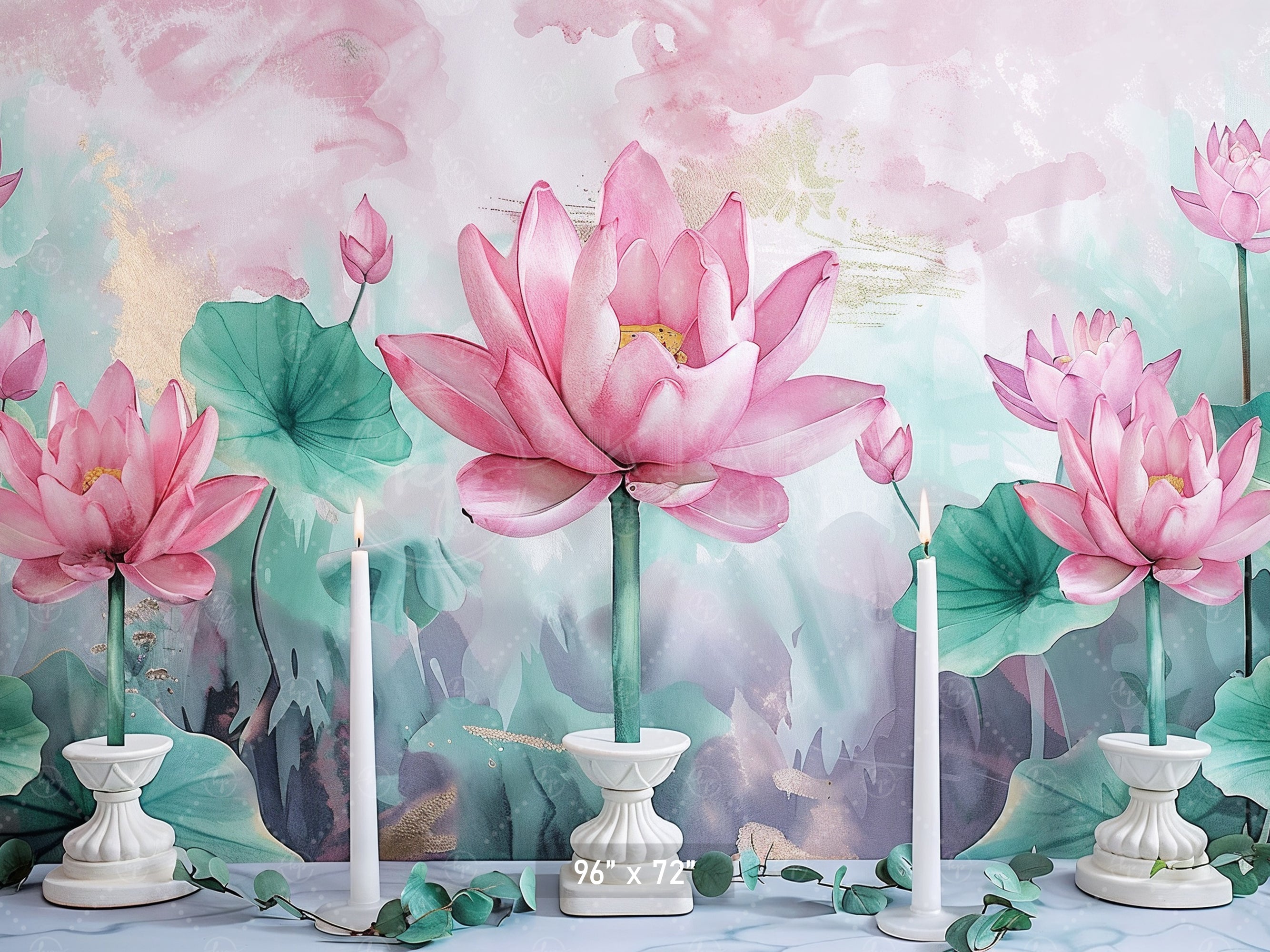 Elegant Lotus Blossom Backdrop