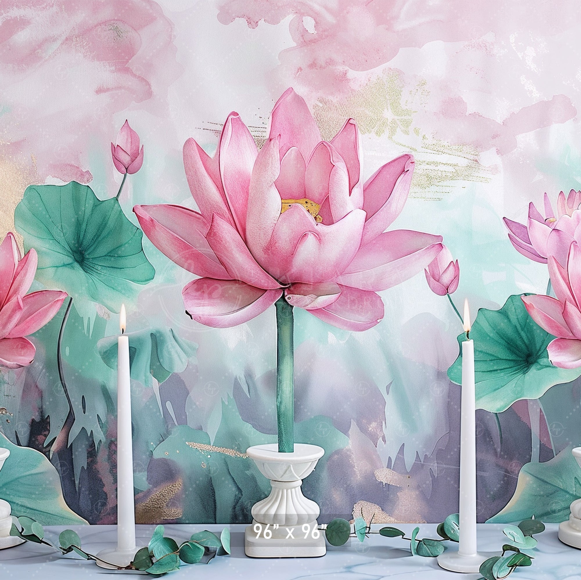Elegant Lotus Blossom Backdrop