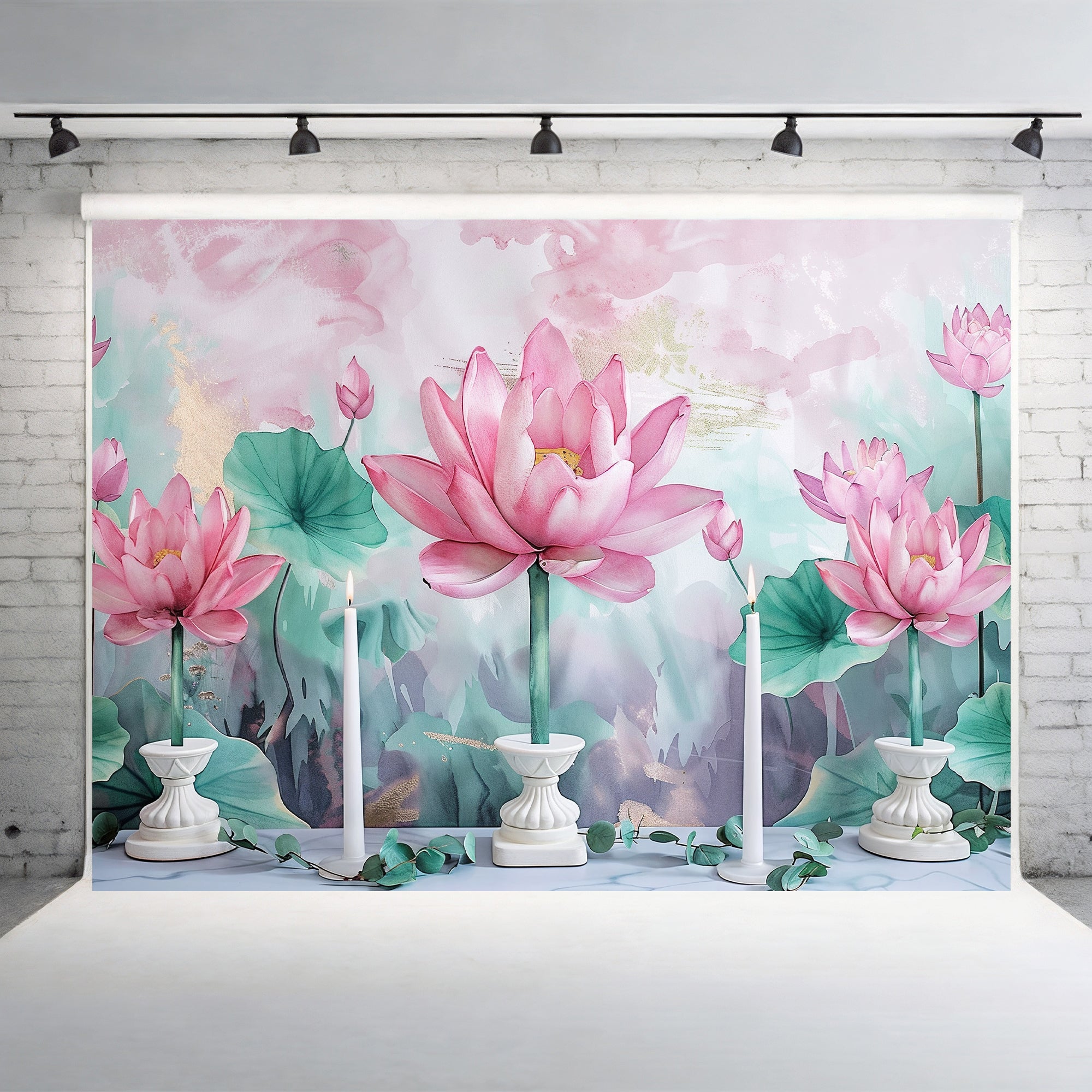 Elegant Lotus Blossom Backdrop