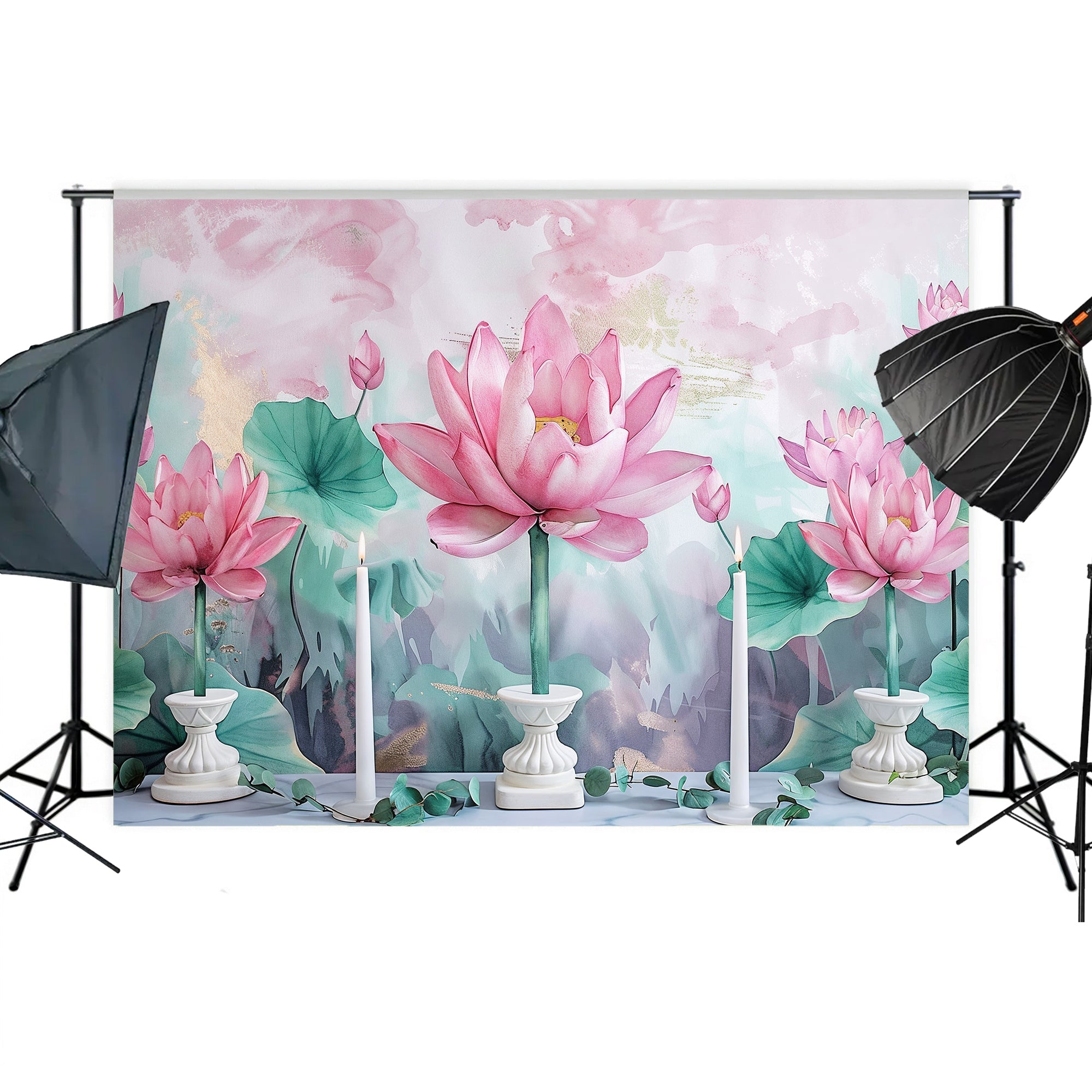 Elegant Lotus Blossom Backdrop